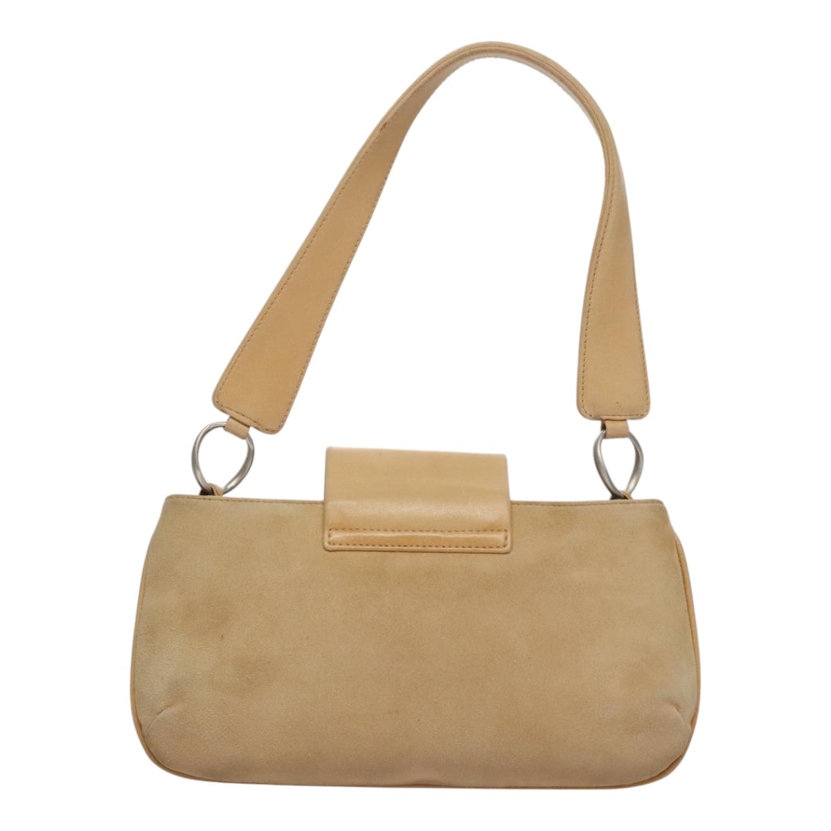 CHANEL Choco Bar line Shoulder Bag Suede Beige CC FF4152