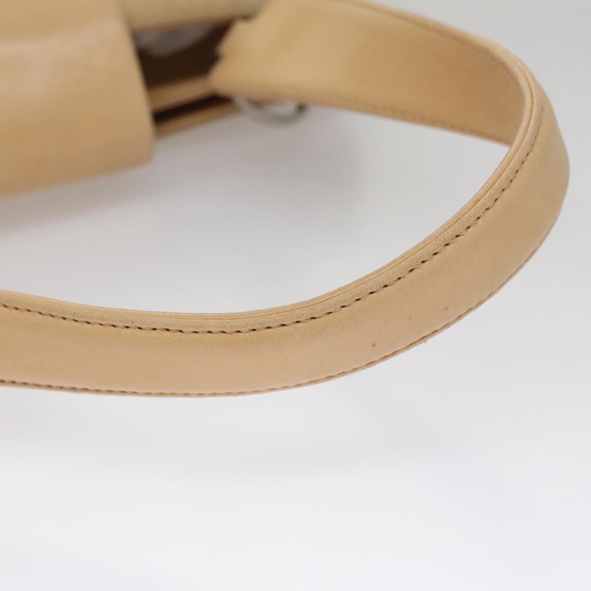 CHANEL Choco Bar line Shoulder Bag Suede Beige CC FF4152