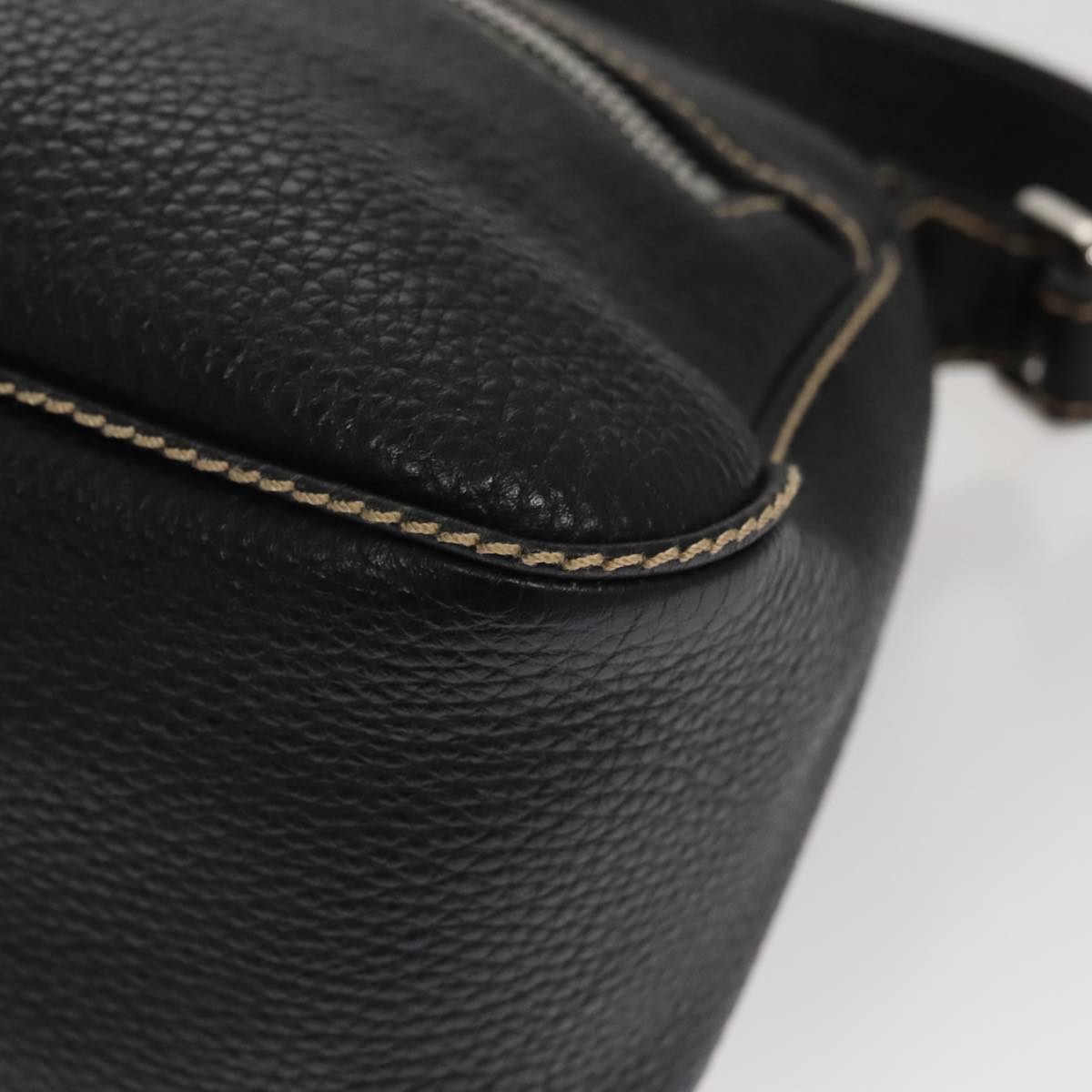 CHANEL Shoulder Bag Caviar Skin Black CC FF4222
