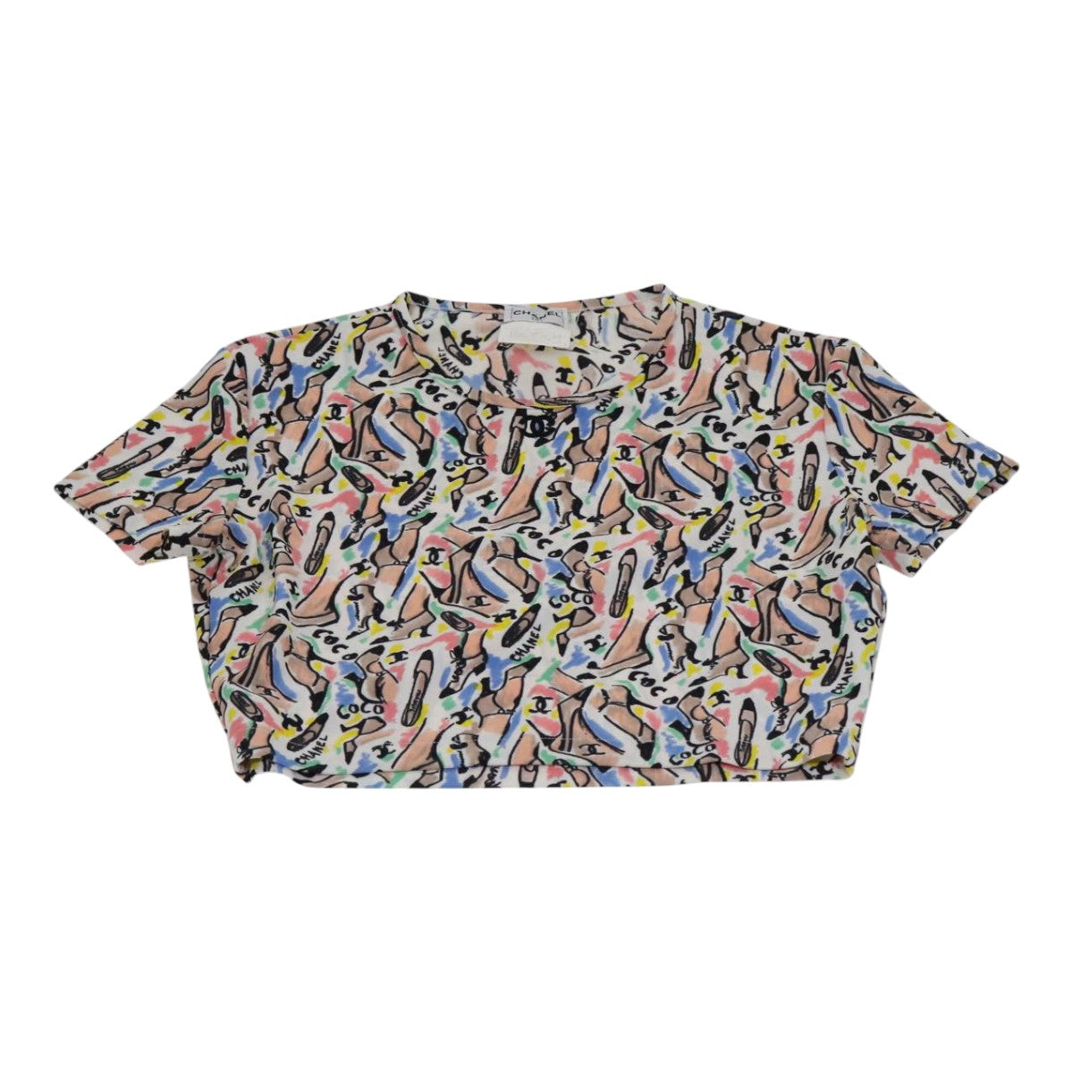 CHANEL Short Sleeve Nylon Multicolor CC FF4348