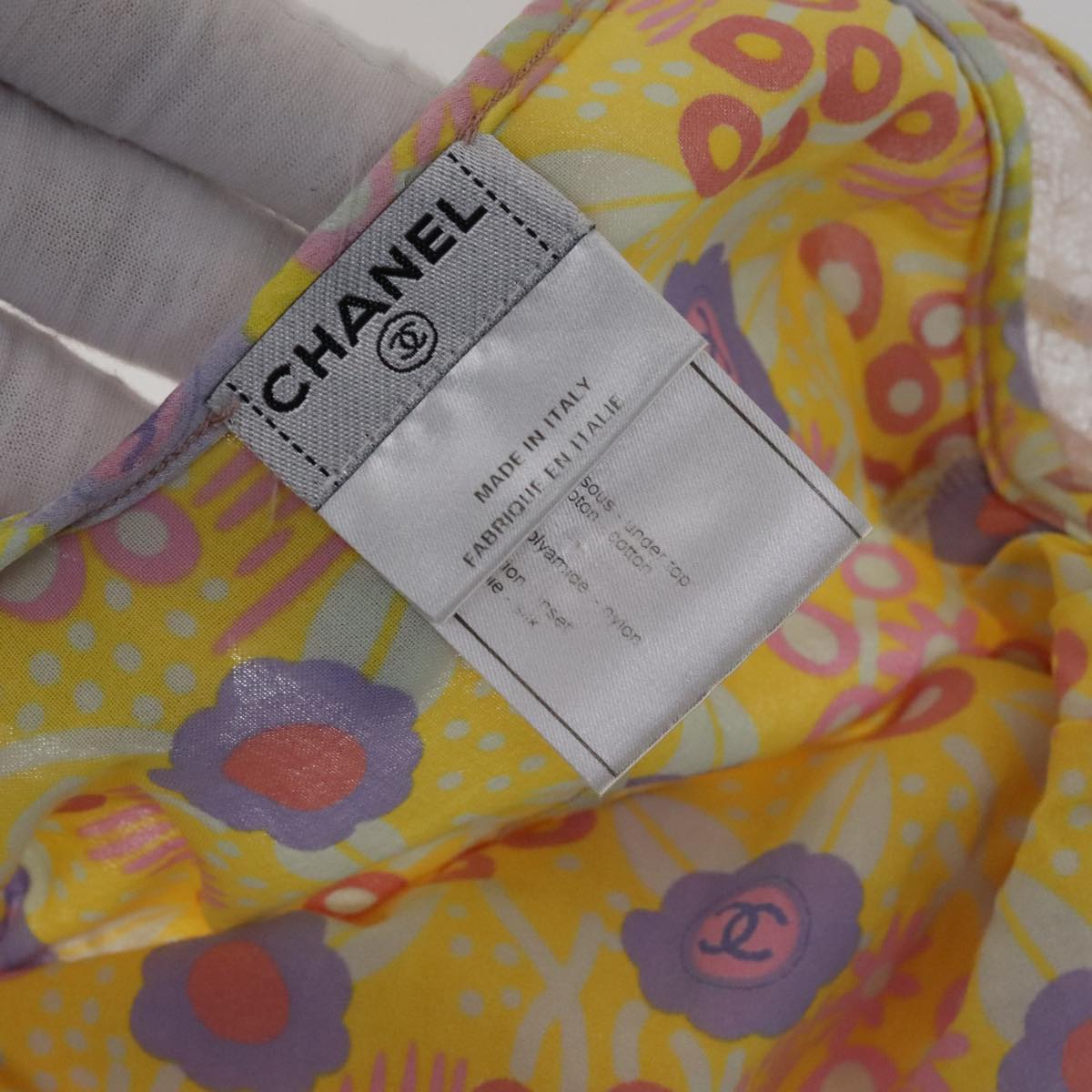 CHANEL Camisole Cotton Yellow CC FF4889