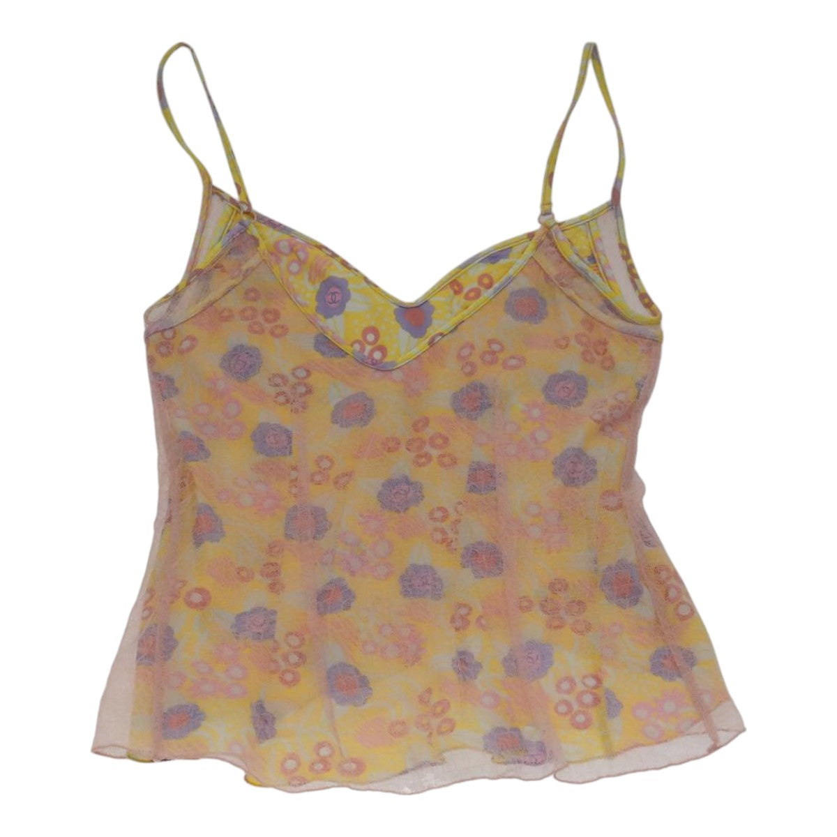 CHANEL Camisole Cotton Yellow CC FF4889