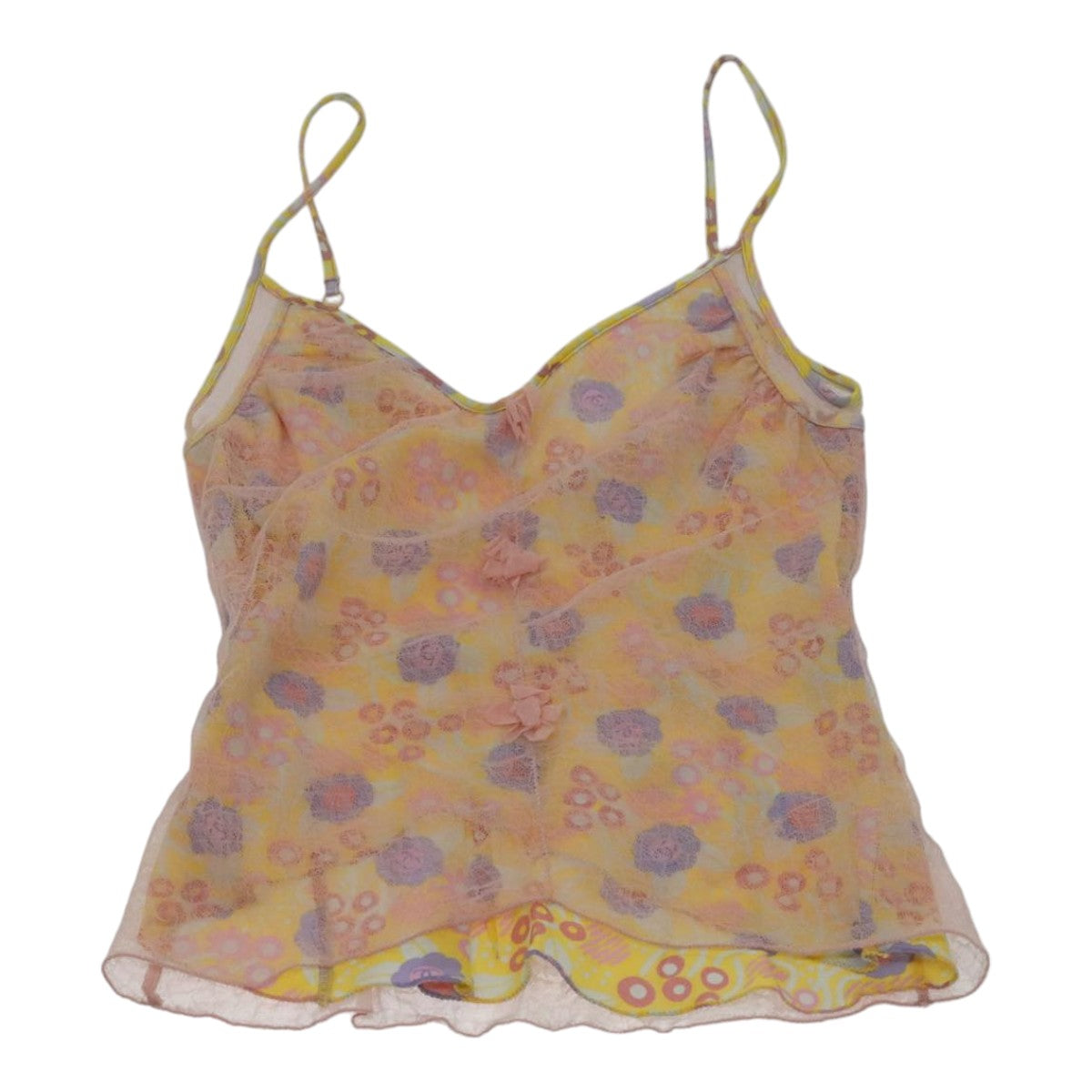 CHANEL Camisole Cotton Yellow CC FF4889