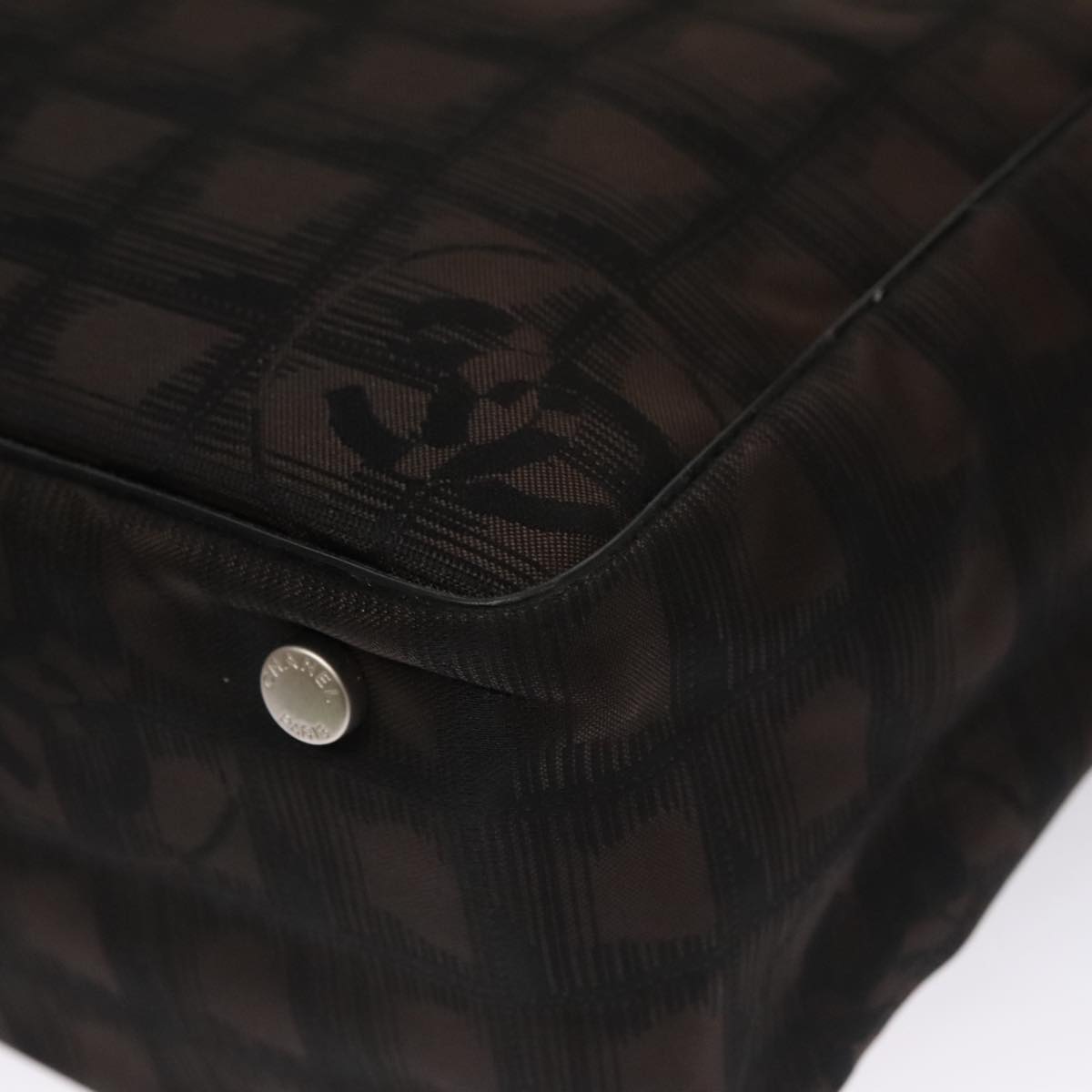 CHANEL New Travel line Tote Bag Nylon Brown CC FF4903