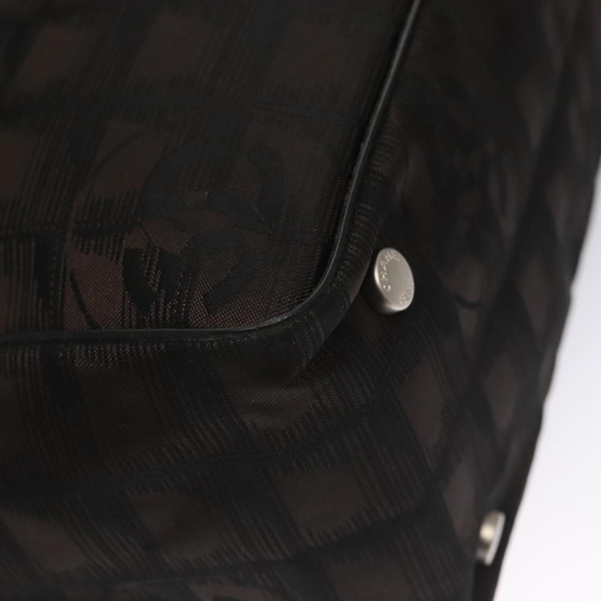 CHANEL New Travel line Tote Bag Nylon Brown CC FF4903