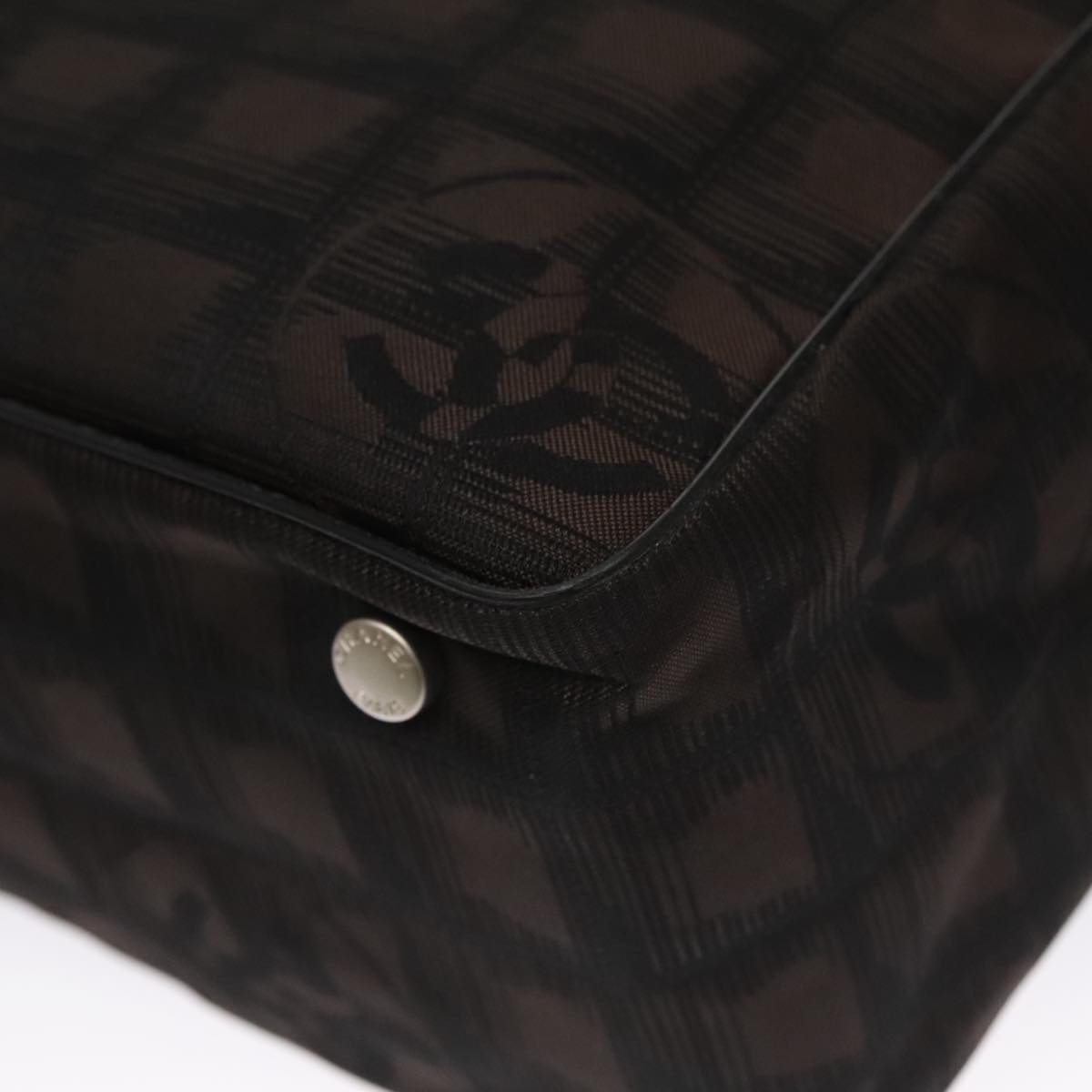 CHANEL New Travel line Tote Bag Nylon Brown CC FF4903