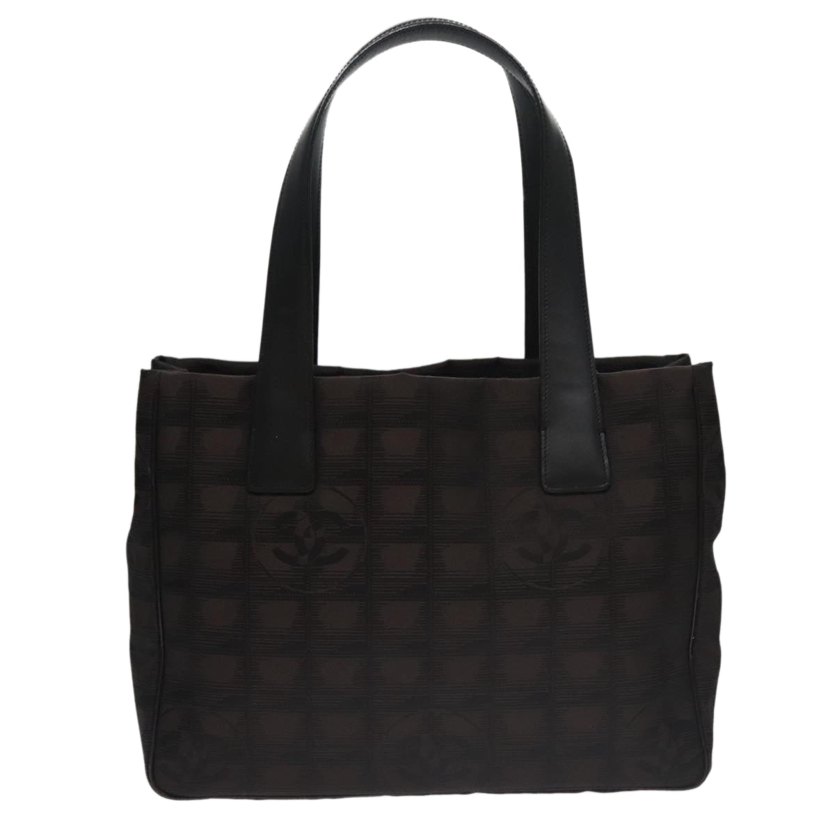 CHANEL New Travel line Tote Bag Nylon Brown CC FF4903
