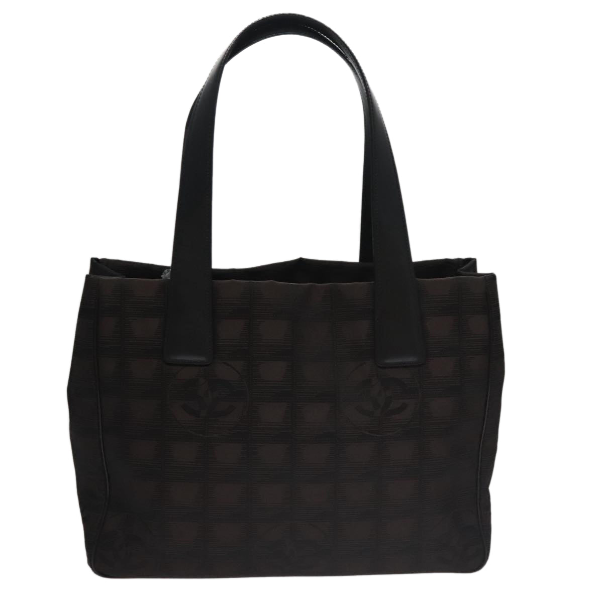 CHANEL New Travel line Tote Bag Nylon Brown CC FF4903