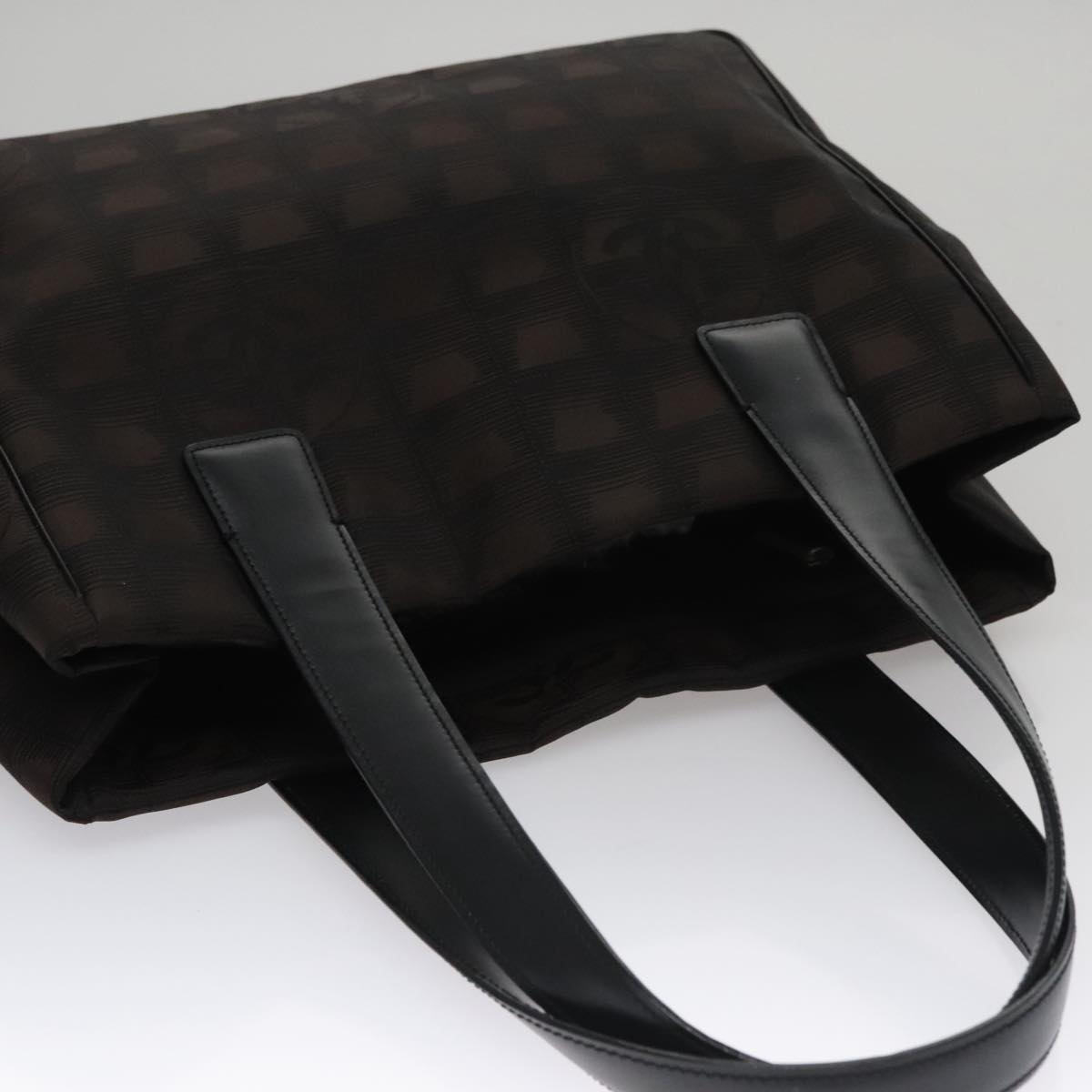 CHANEL New Travel line Tote Bag Nylon Brown CC FF4903