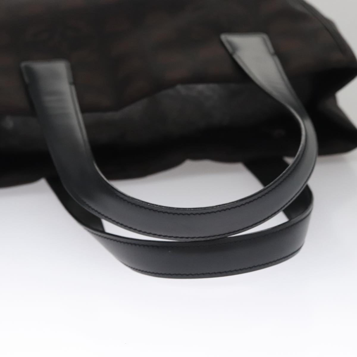 CHANEL New Travel line Tote Bag Nylon Brown CC FF4903