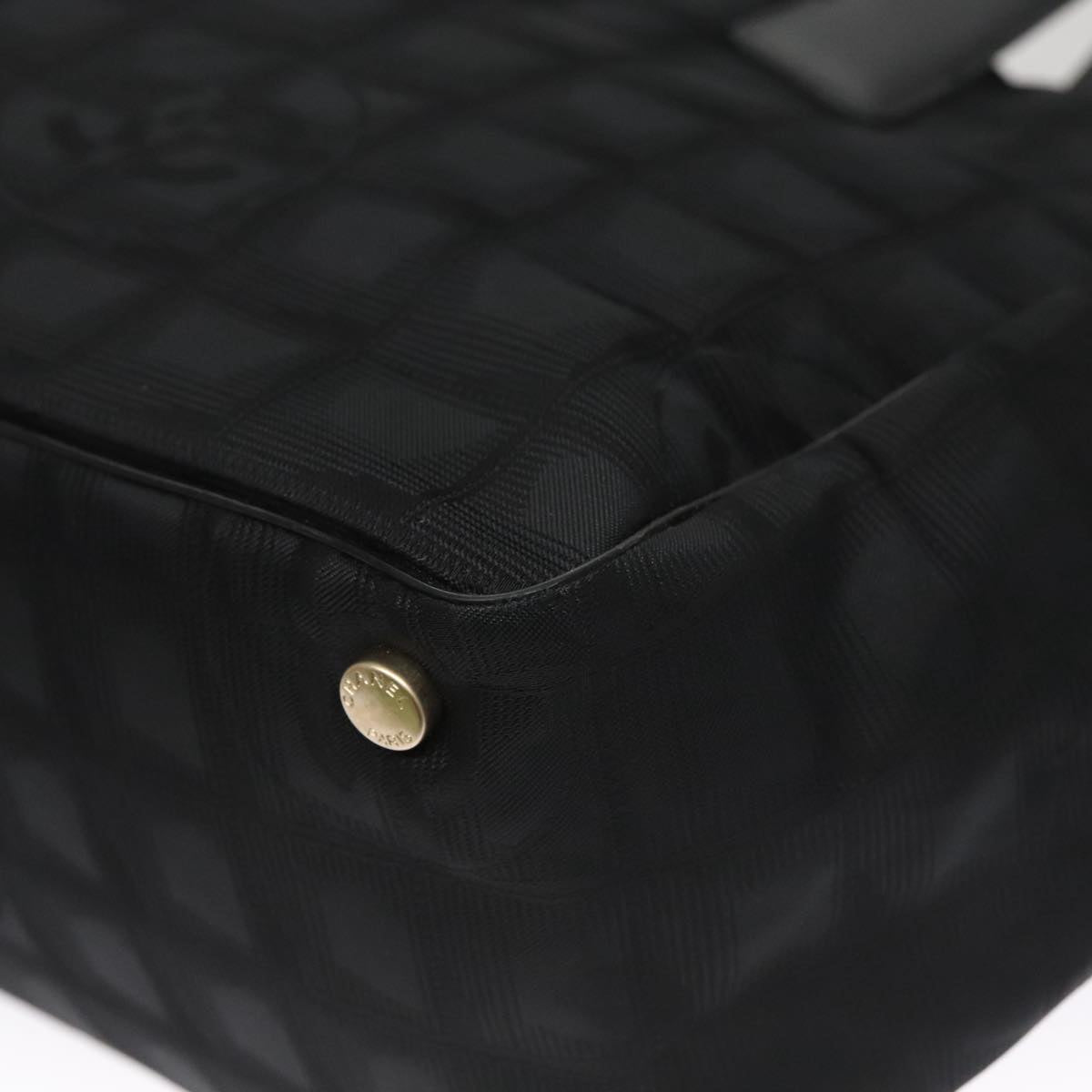 CHANEL New Travel line Tote Bag Nylon Black CC FF5445