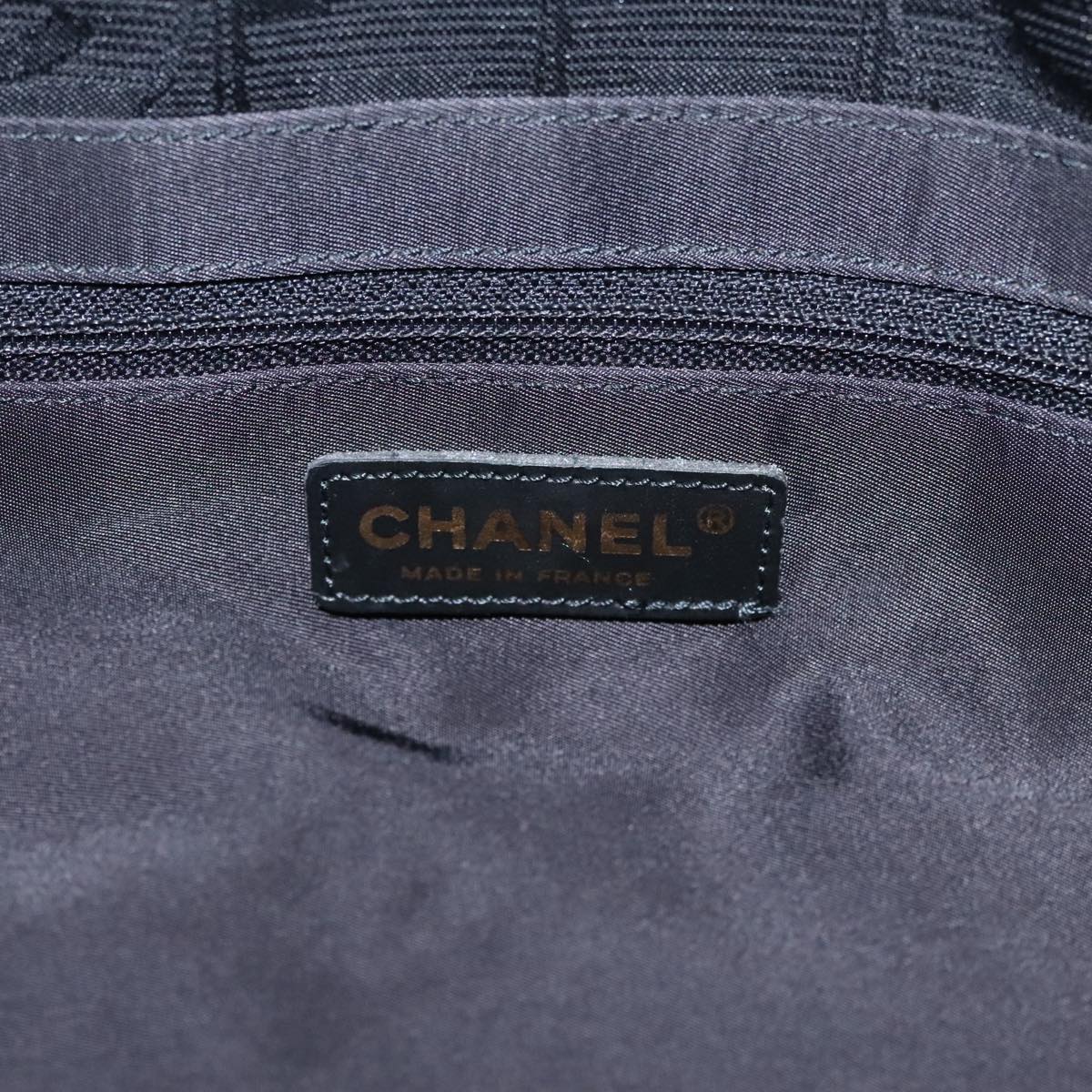 CHANEL New Travel line Tote Bag Nylon Black CC FF5445