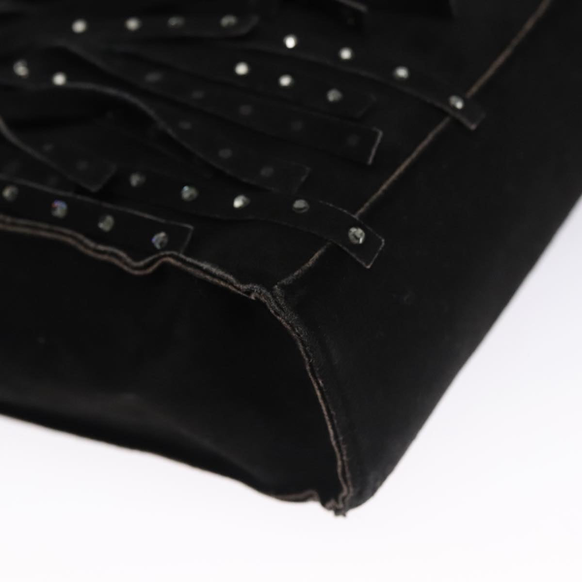 CHANEL Tote Bag Suede Black CC FF5957