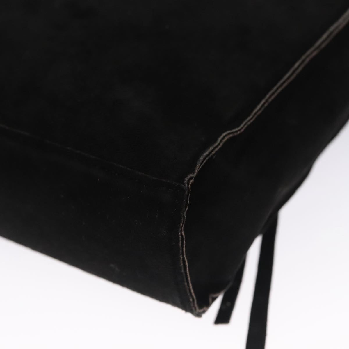CHANEL Tote Bag Suede Black CC FF5957