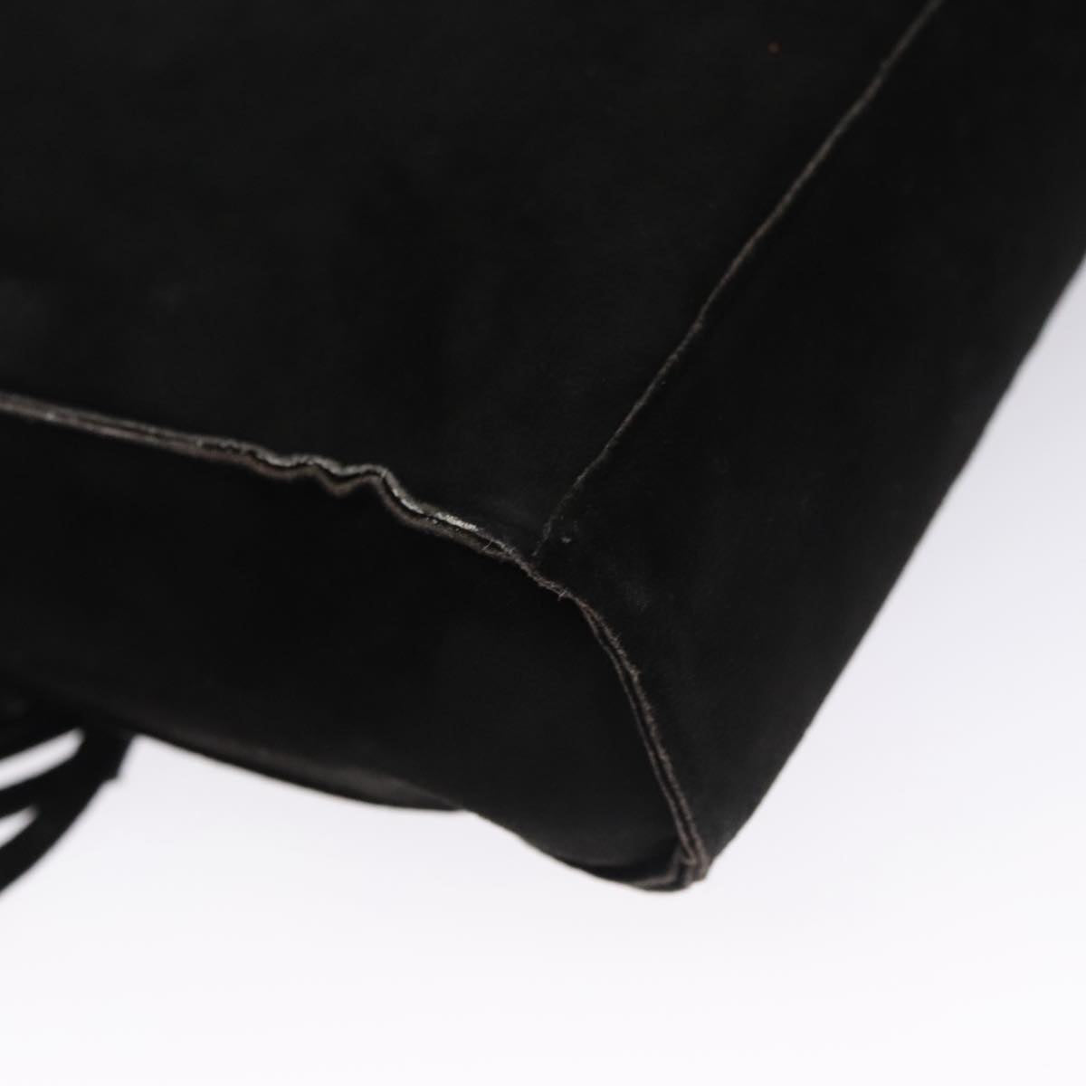 CHANEL Tote Bag Suede Black CC FF5957