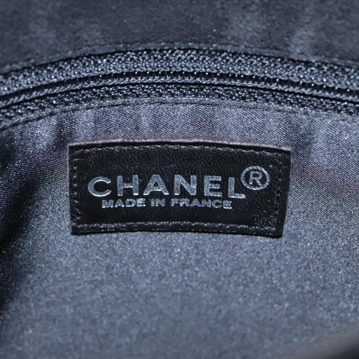 CHANEL Tote Bag Suede Black CC FF5957