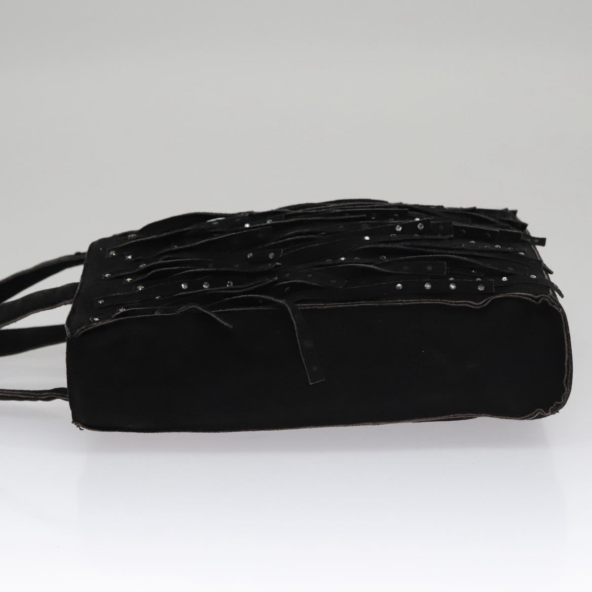CHANEL Tote Bag Suede Black CC FF5957