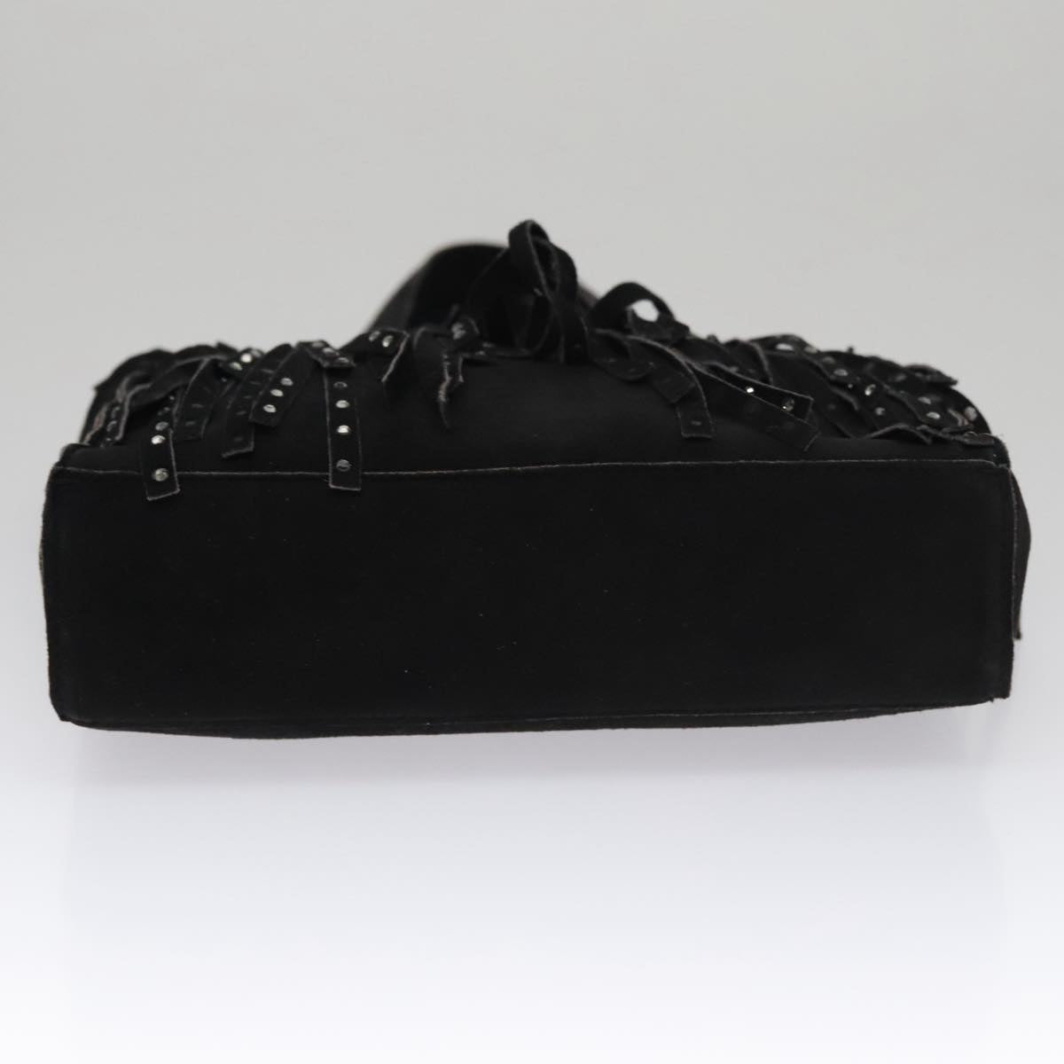 CHANEL Tote Bag Suede Black CC FF5957
