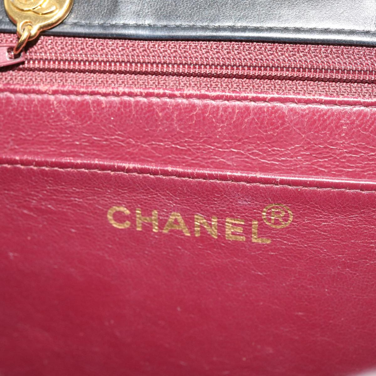 CHANEL Big Matelasse Chain Shoulder Bag Leather Black CC fm2835