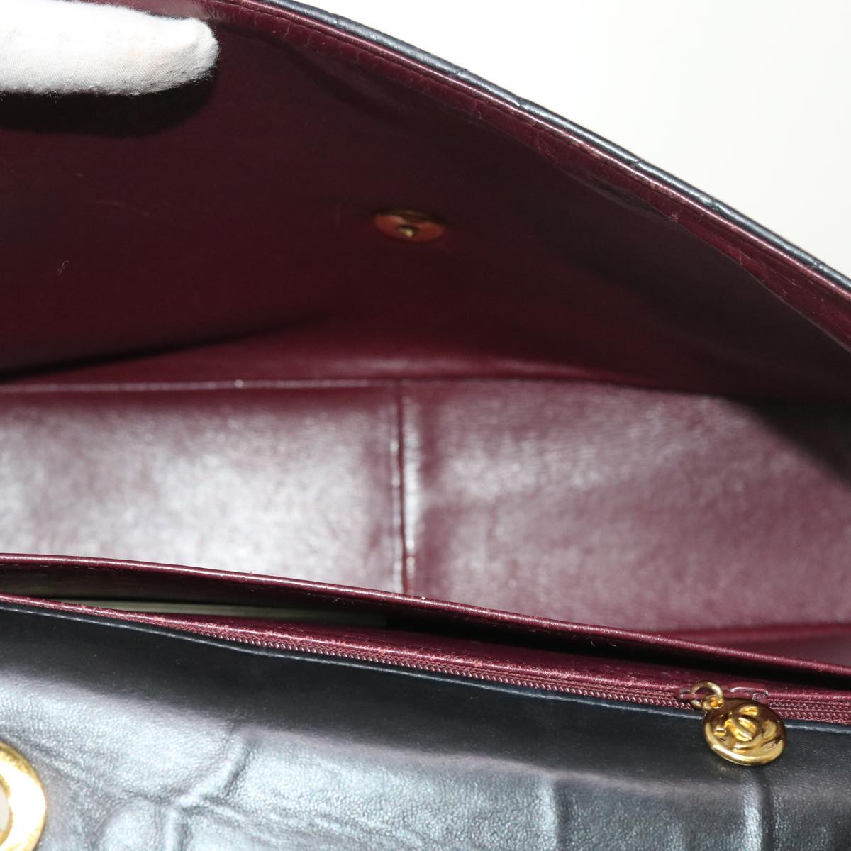 CHANEL Big Matelasse Chain Shoulder Bag Leather Black CC fm2835