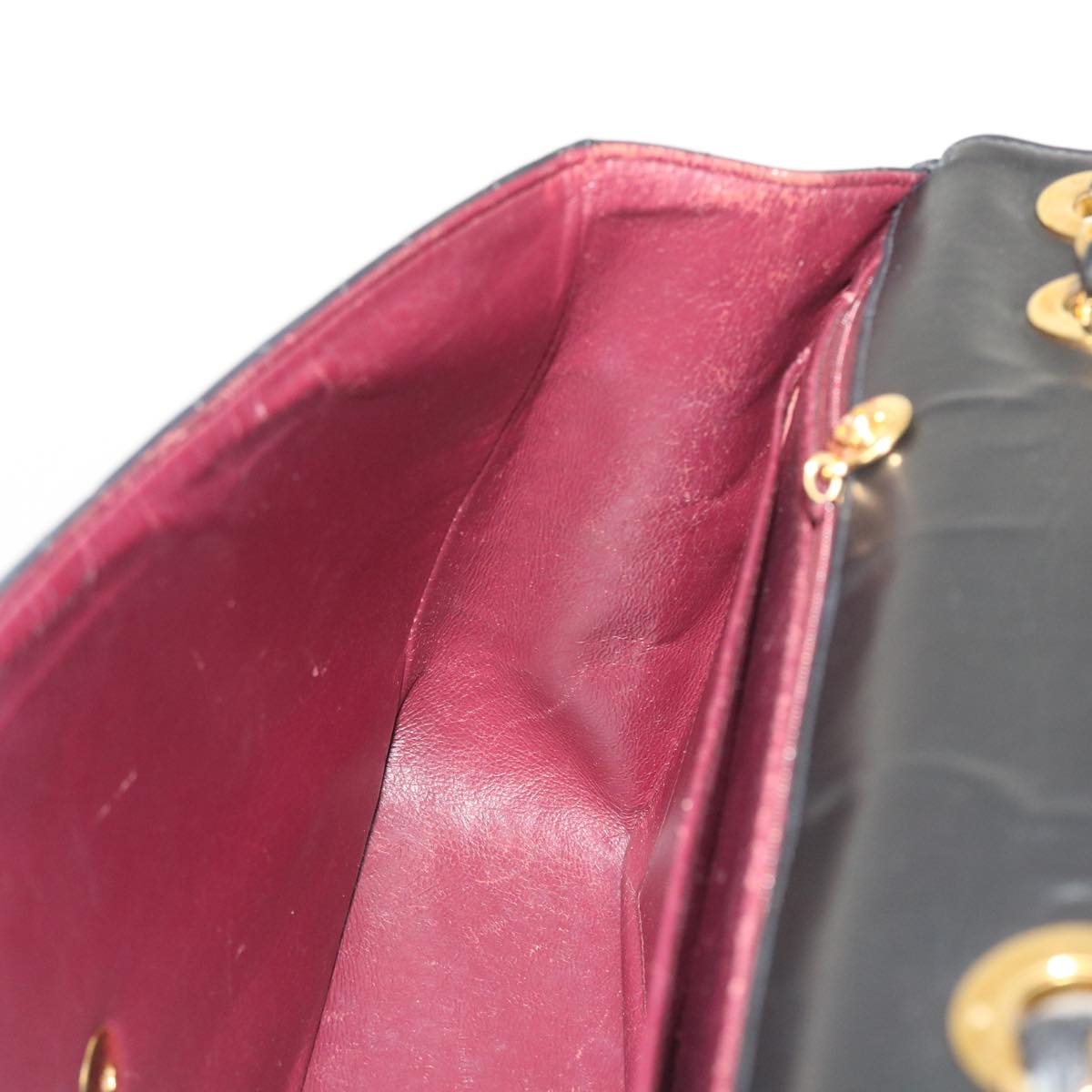 CHANEL Big Matelasse Chain Shoulder Bag Leather Black CC fm2835