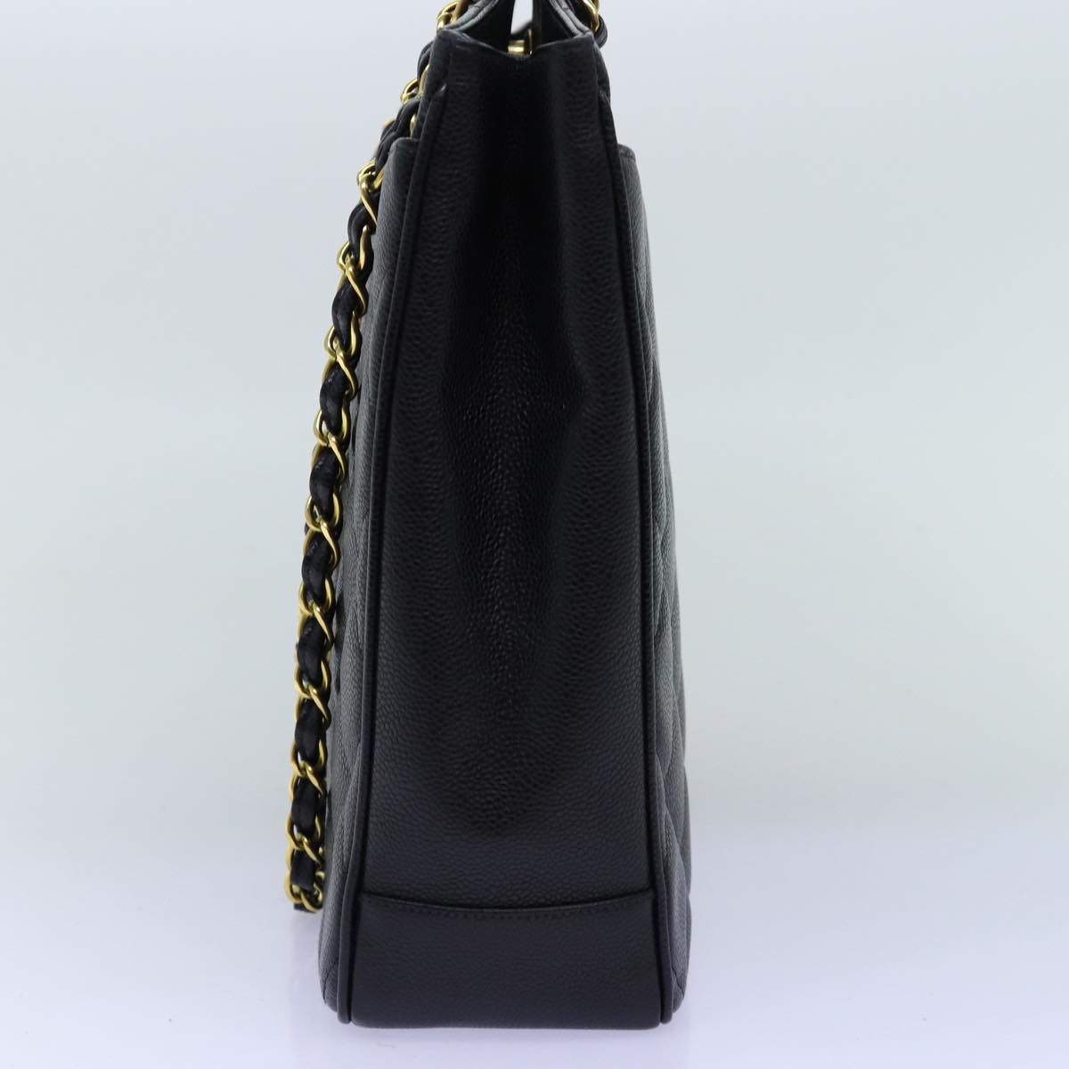 CHANEL Big Matelasse Chain Shoulder Bag Caviar Skin Black CC fm3373A