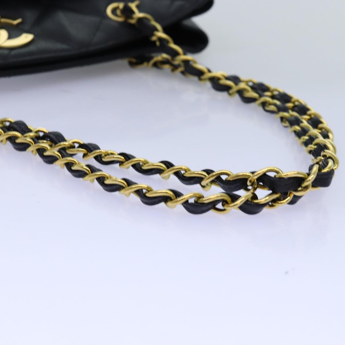 CHANEL Big Matelasse Chain Shoulder Bag Caviar Skin Black CC fm3373A