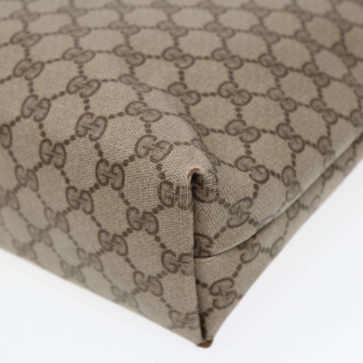 GUCCI GG Supreme Web Sherry Line Tote Bag PVC Beige 39 02 003 fm3734