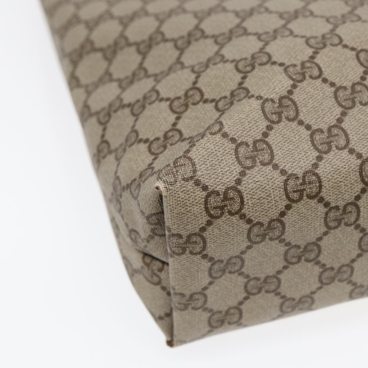 GUCCI GG Supreme Web Sherry Line Tote Bag PVC Beige 39 02 003 fm3734