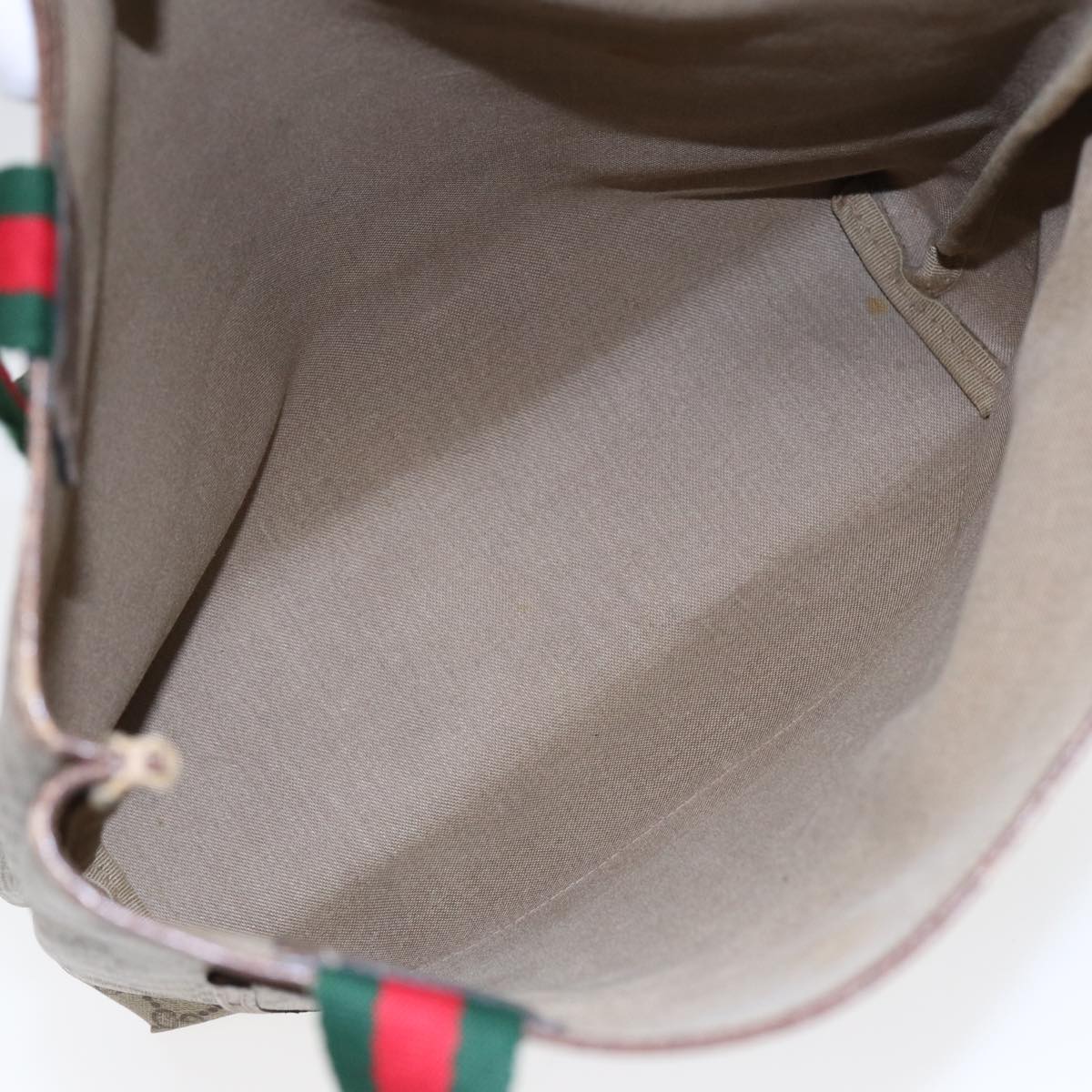 GUCCI GG Supreme Web Sherry Line Tote Bag PVC Beige 39 02 003 fm3734