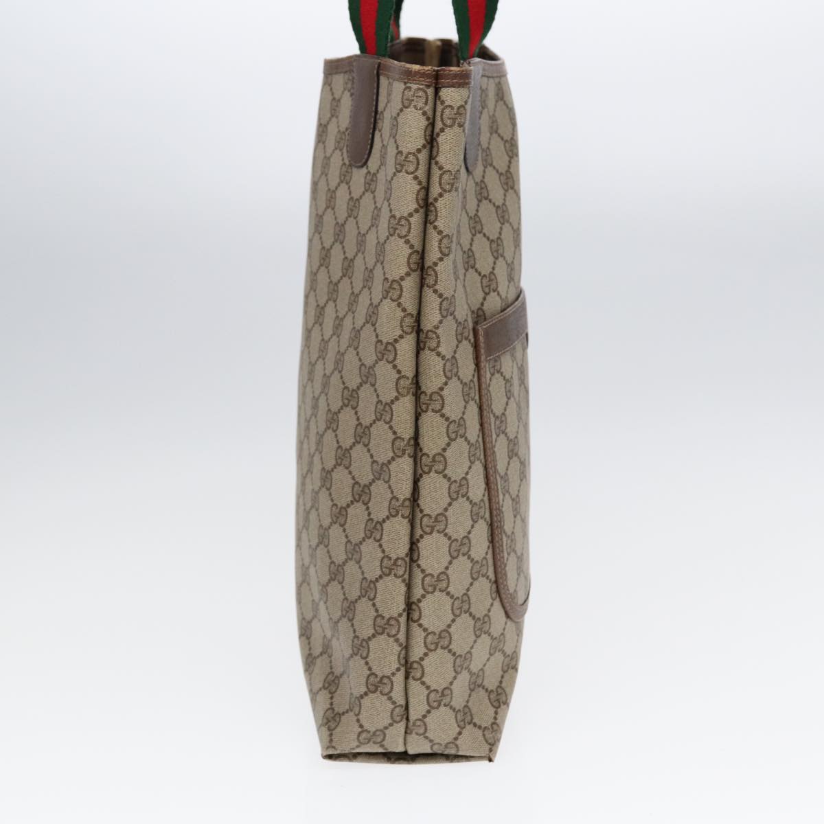 GUCCI GG Supreme Web Sherry Line Tote Bag PVC Beige 39 02 003 fm3734