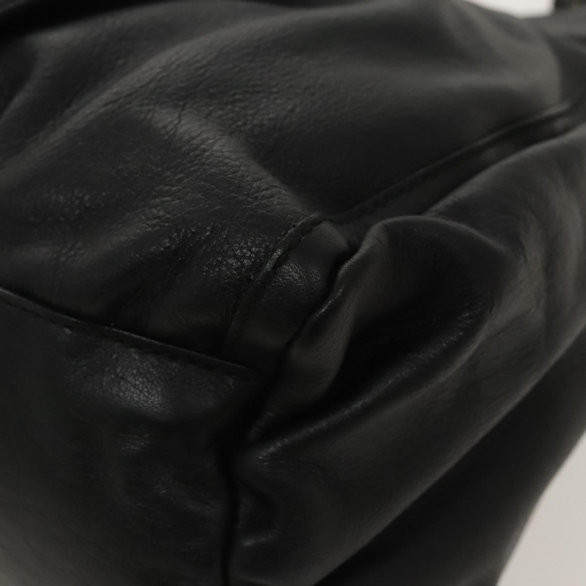 GUCCI Abbey Hand Bag Leather Black Gold 189833 fm4007