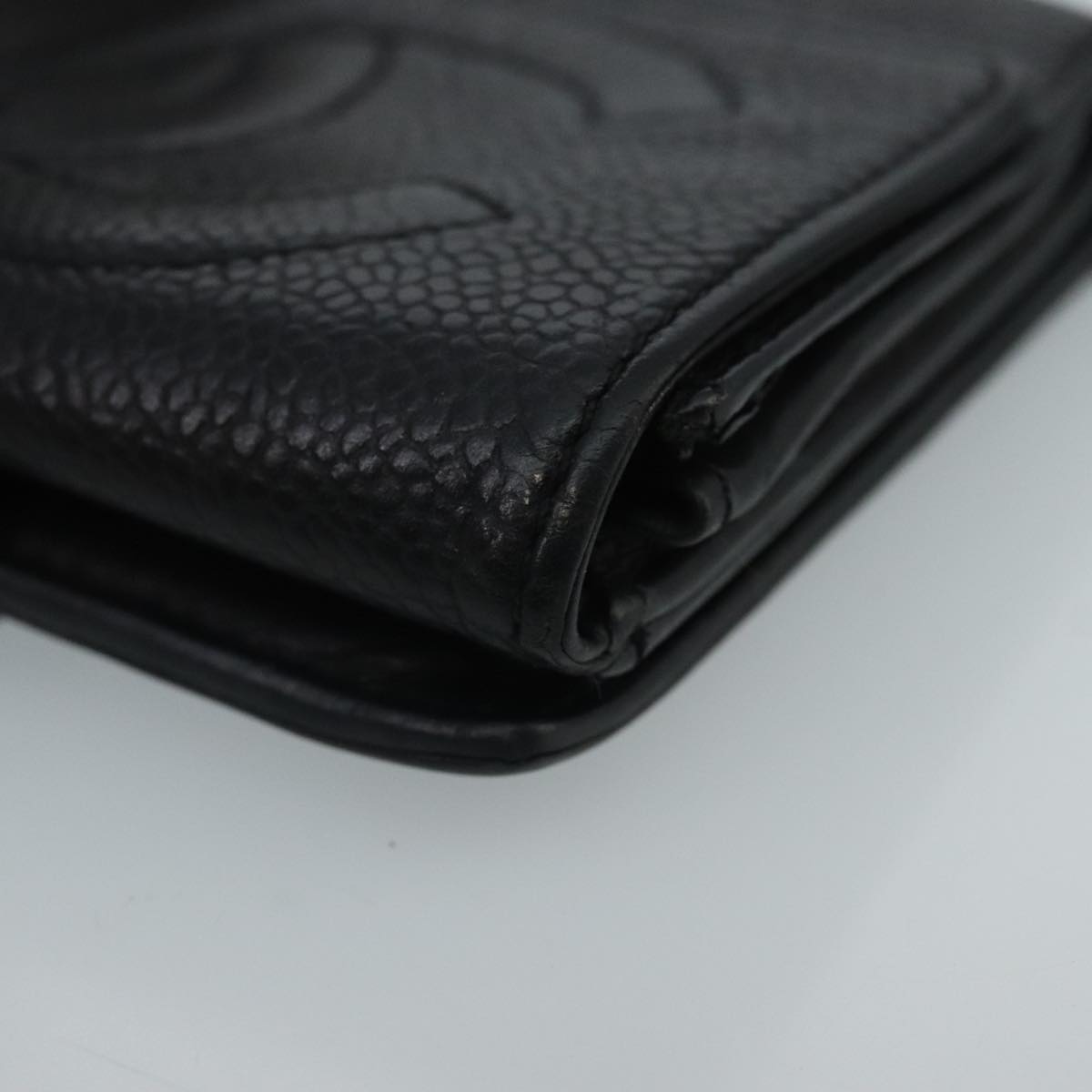 CHANEL Wallet Caviar Skin Black CC fm4156
