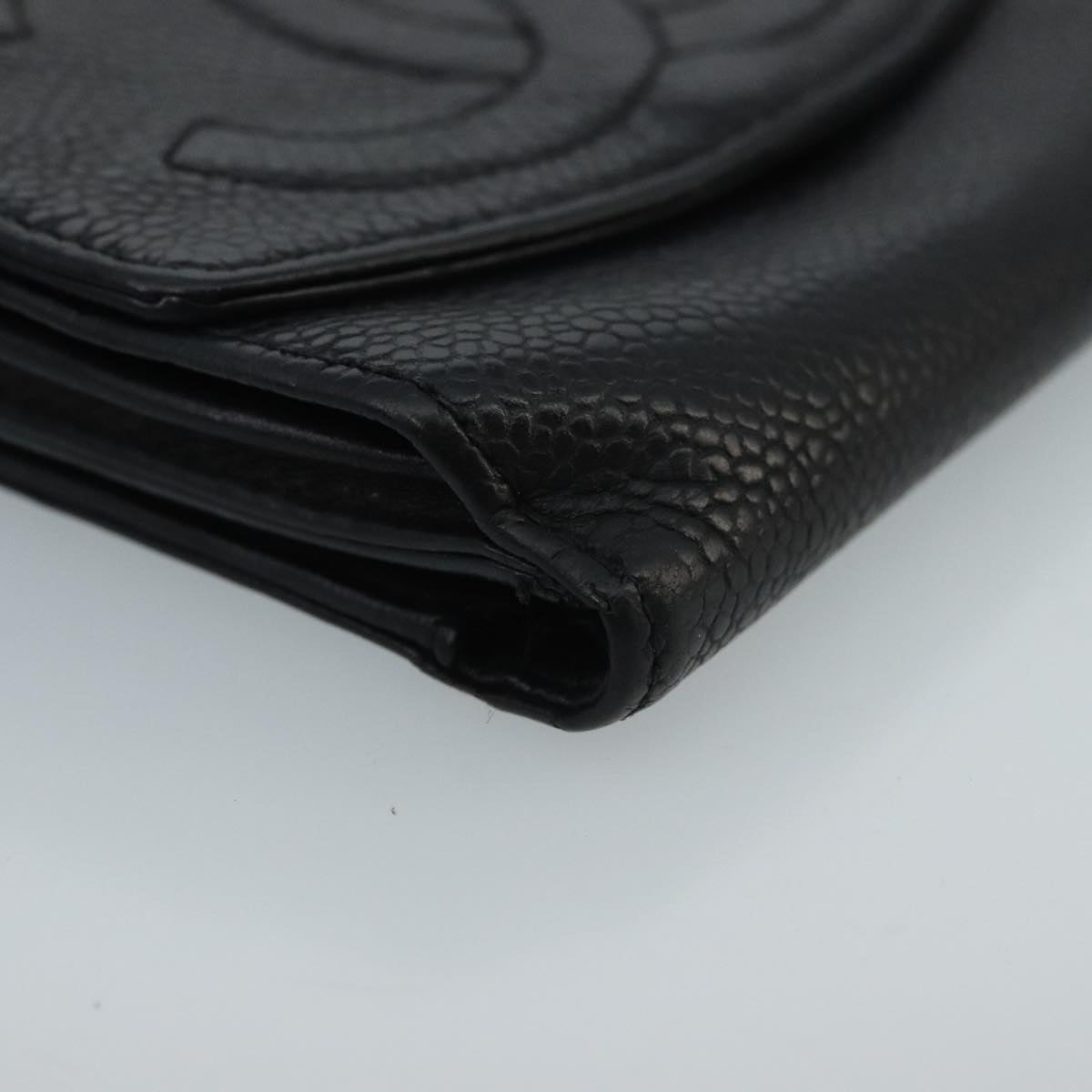 CHANEL Wallet Caviar Skin Black CC fm4156