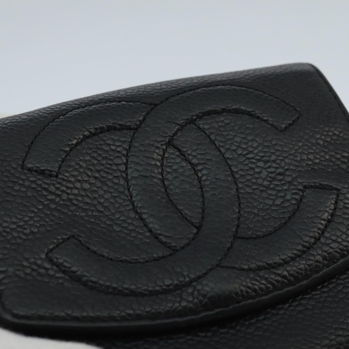 CHANEL Wallet Caviar Skin Black CC fm4156