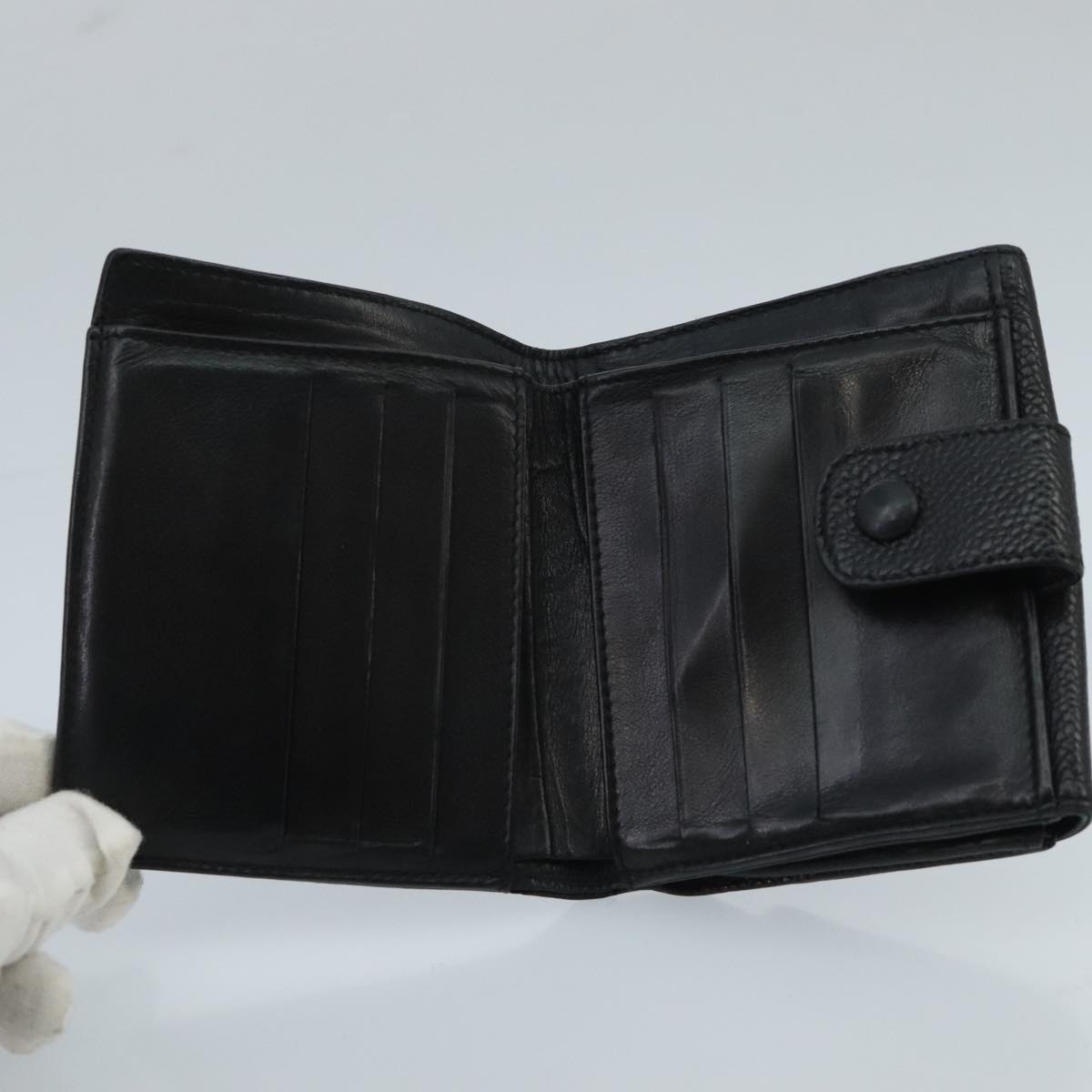 CHANEL Wallet Caviar Skin Black CC fm4156