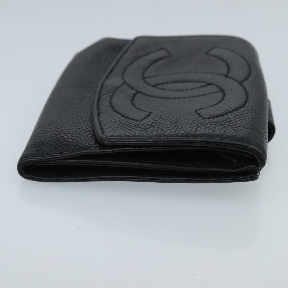 CHANEL Wallet Caviar Skin Black CC fm4156