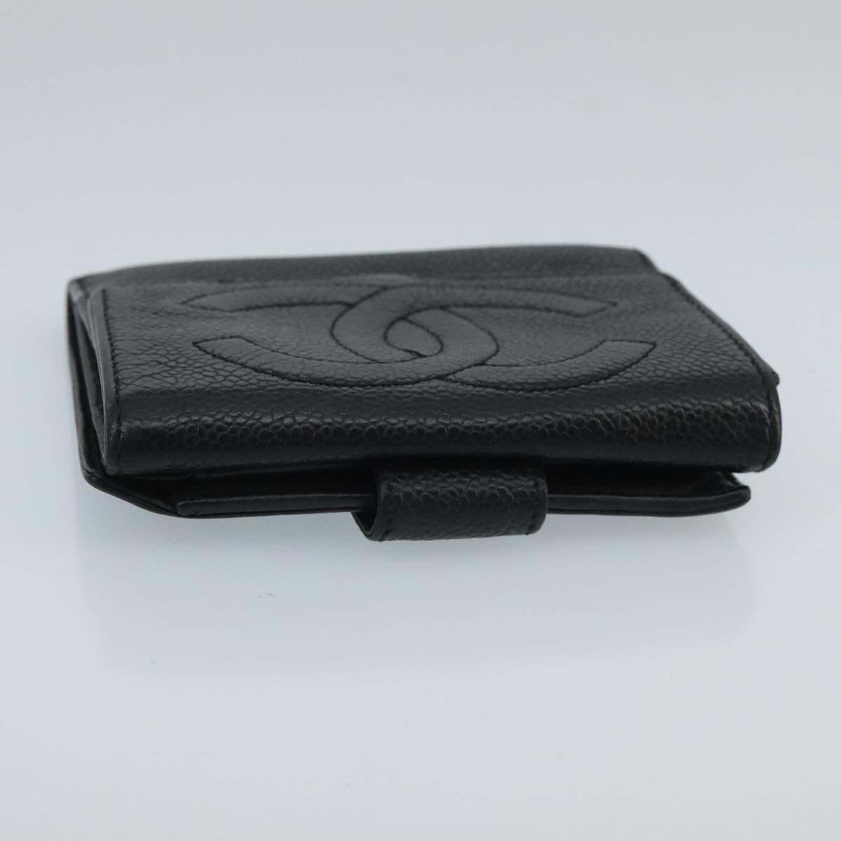 CHANEL Wallet Caviar Skin Black CC fm4156