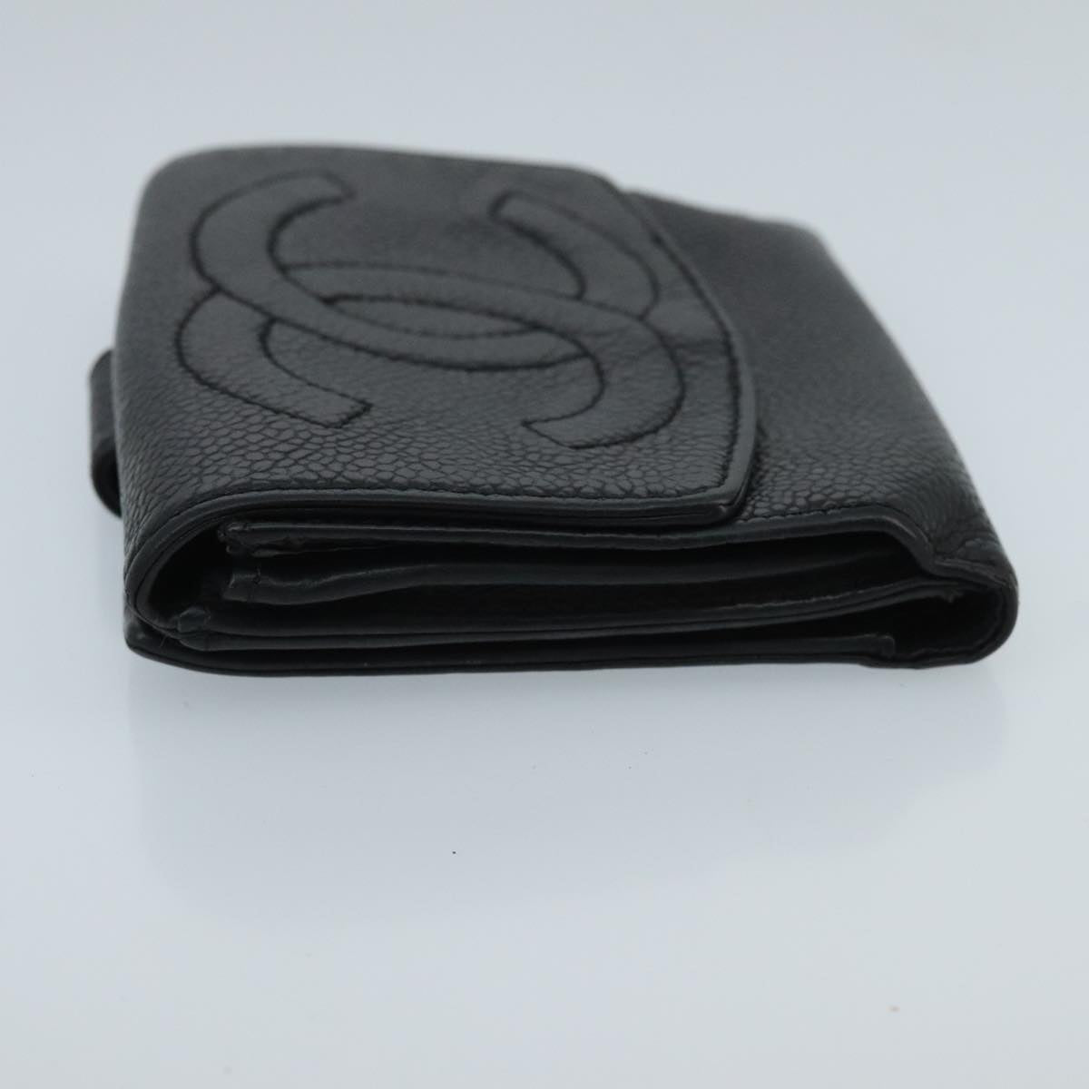 CHANEL Wallet Caviar Skin Black CC fm4156