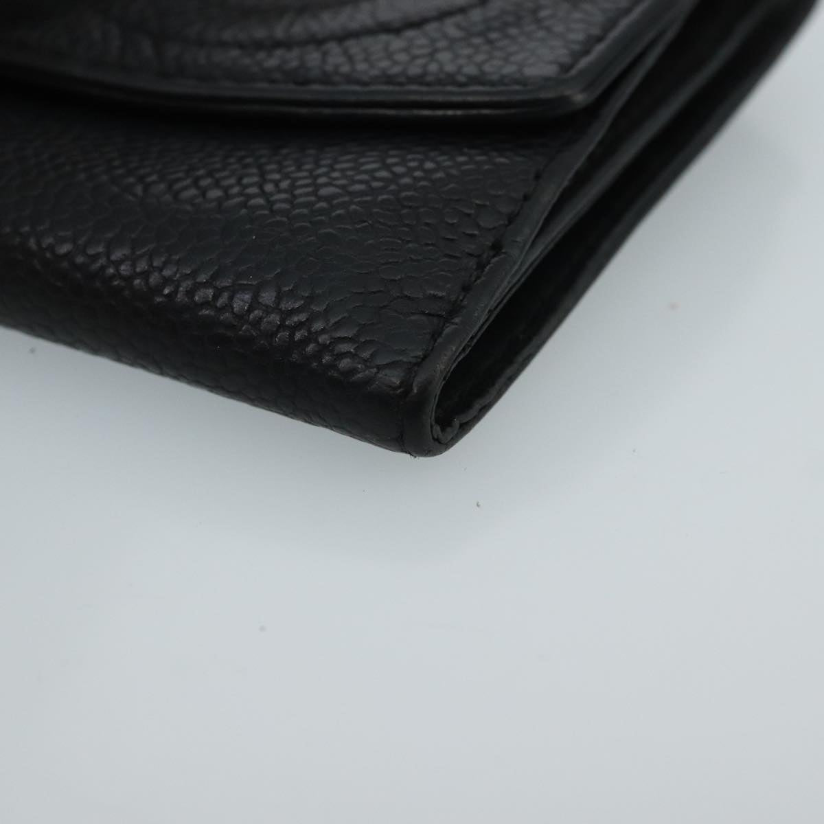 CHANEL Wallet Caviar Skin Black CC fm4156