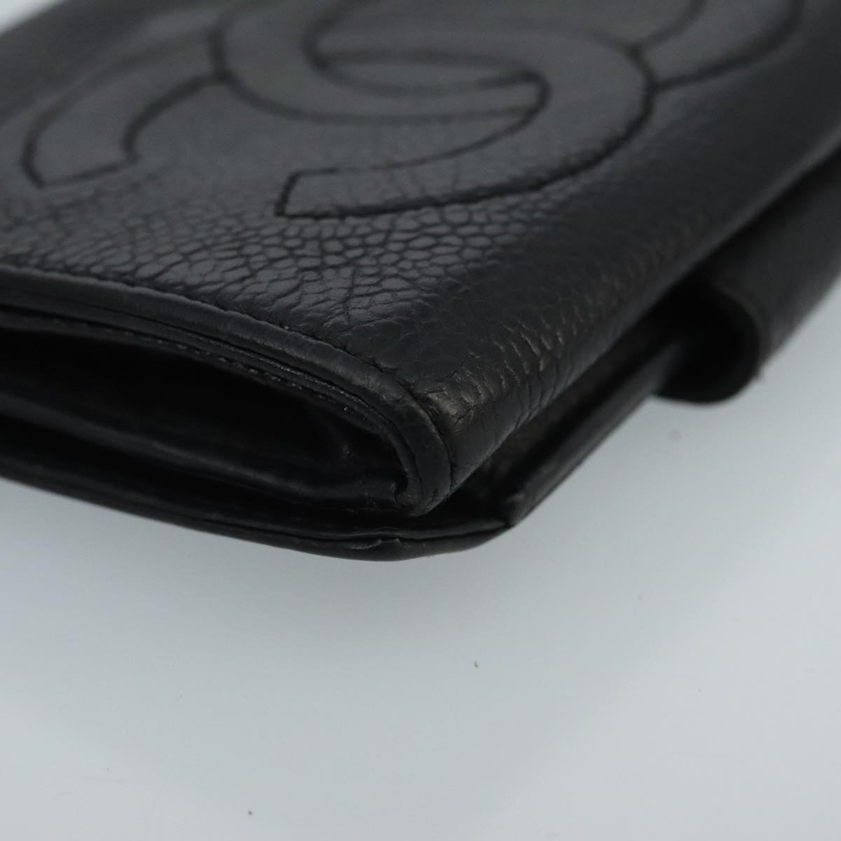 CHANEL Wallet Caviar Skin Black CC fm4156