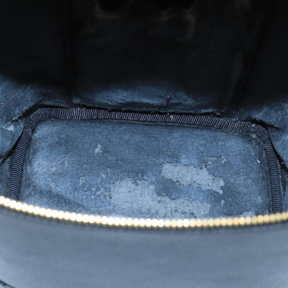 CHANEL Bicolore Vanity Cosmetic Pouch Caviar Skin Black Gold CC fm4192