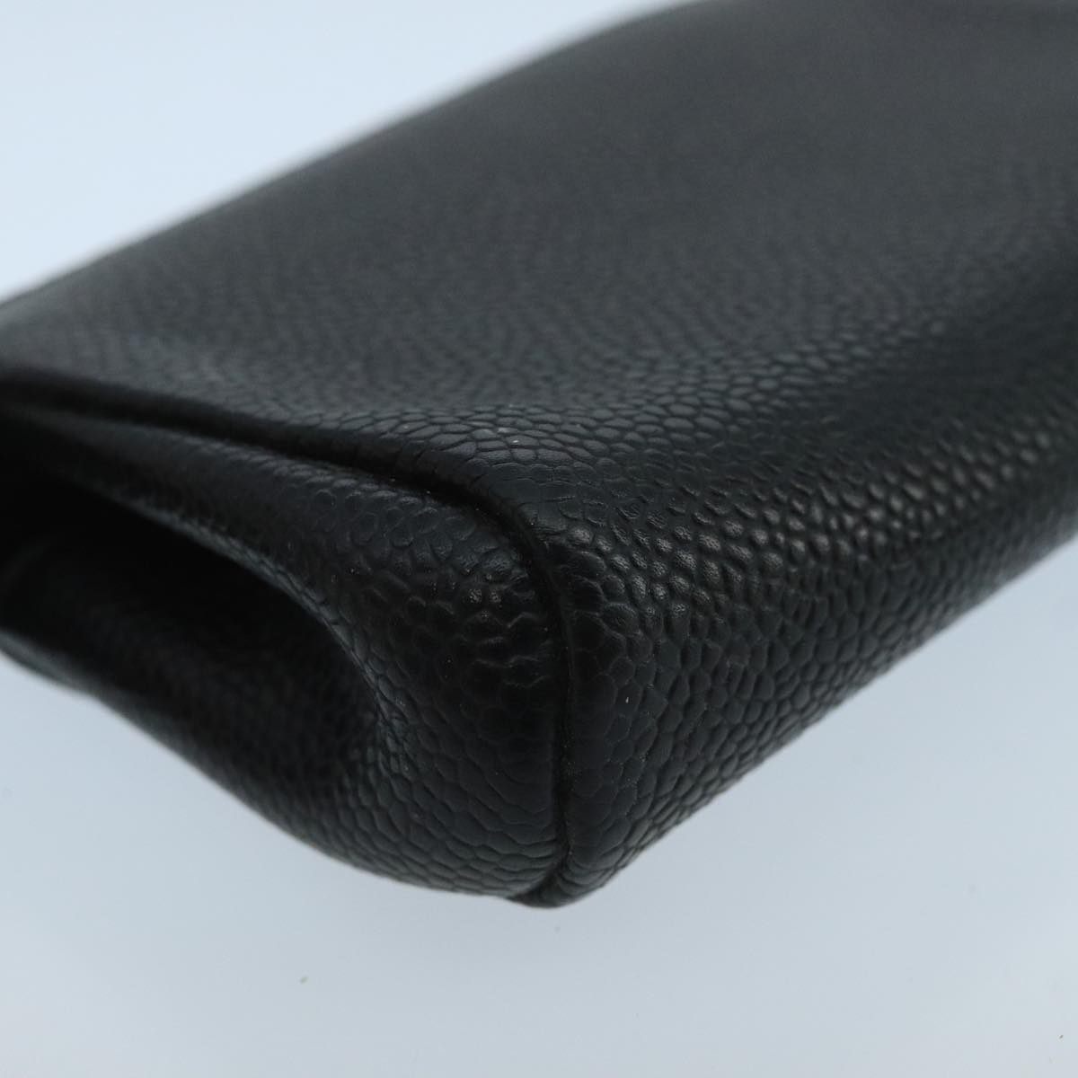CHANEL Pouch Caviar Skin Black CC fm4204