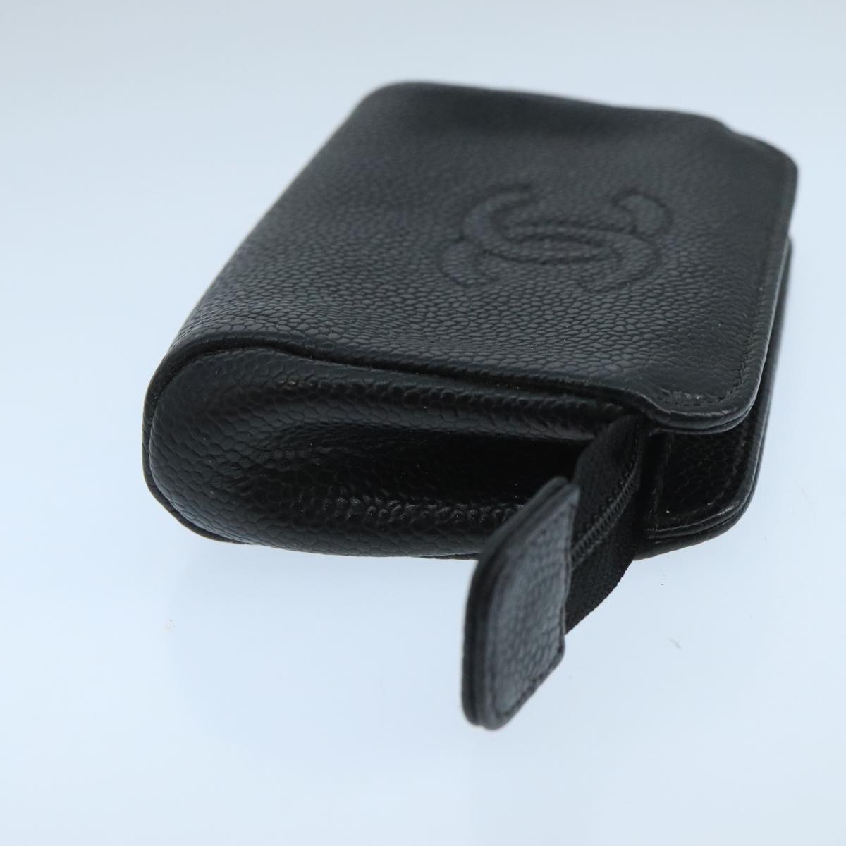 CHANEL Pouch Caviar Skin Black CC fm4204