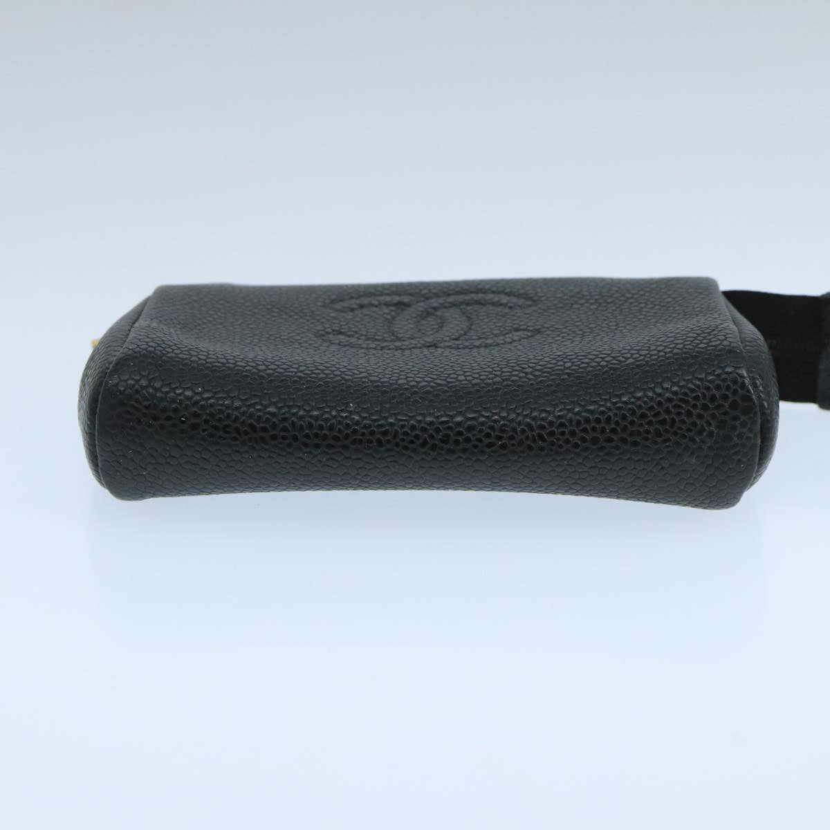 CHANEL Pouch Caviar Skin Black CC fm4204
