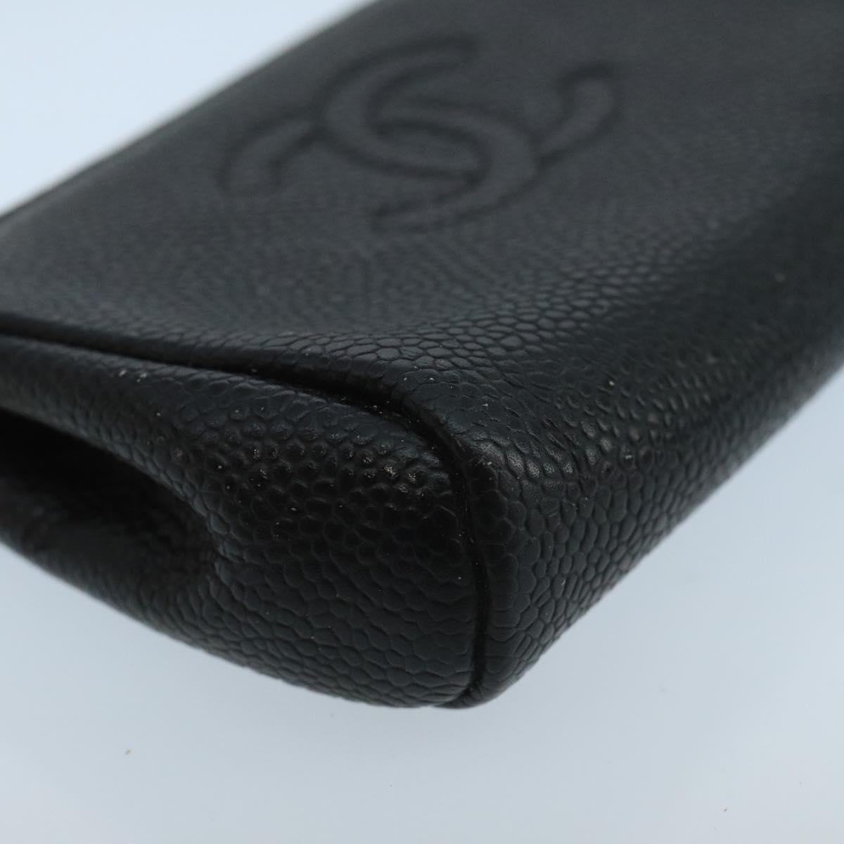 CHANEL Pouch Caviar Skin Black CC fm4204