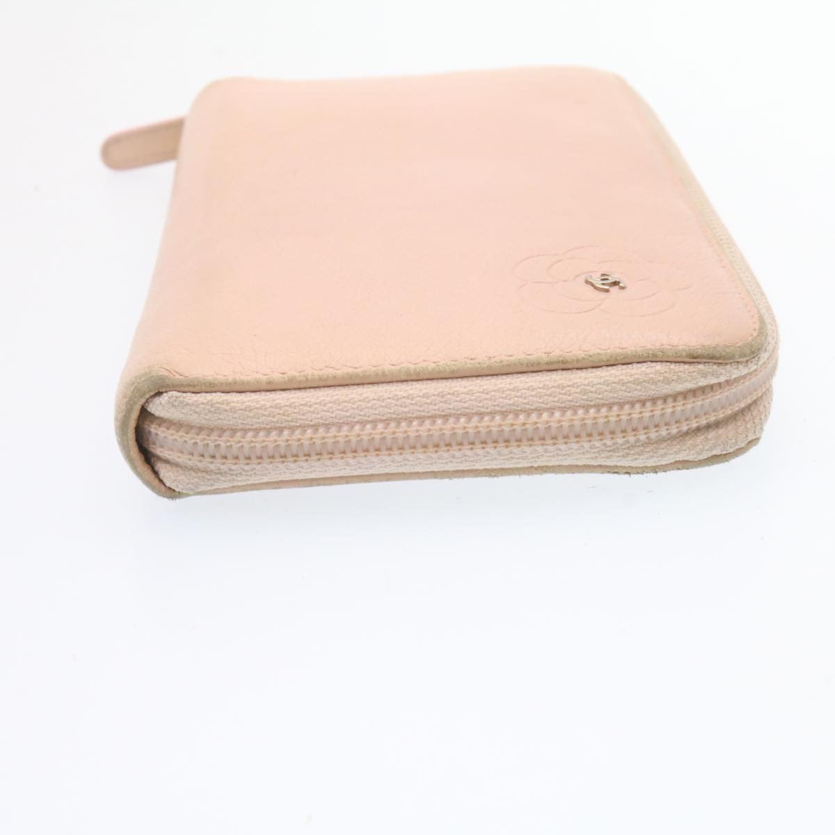 CHANEL Camelia Zip Around Wallet Leather Pink CC am1797g