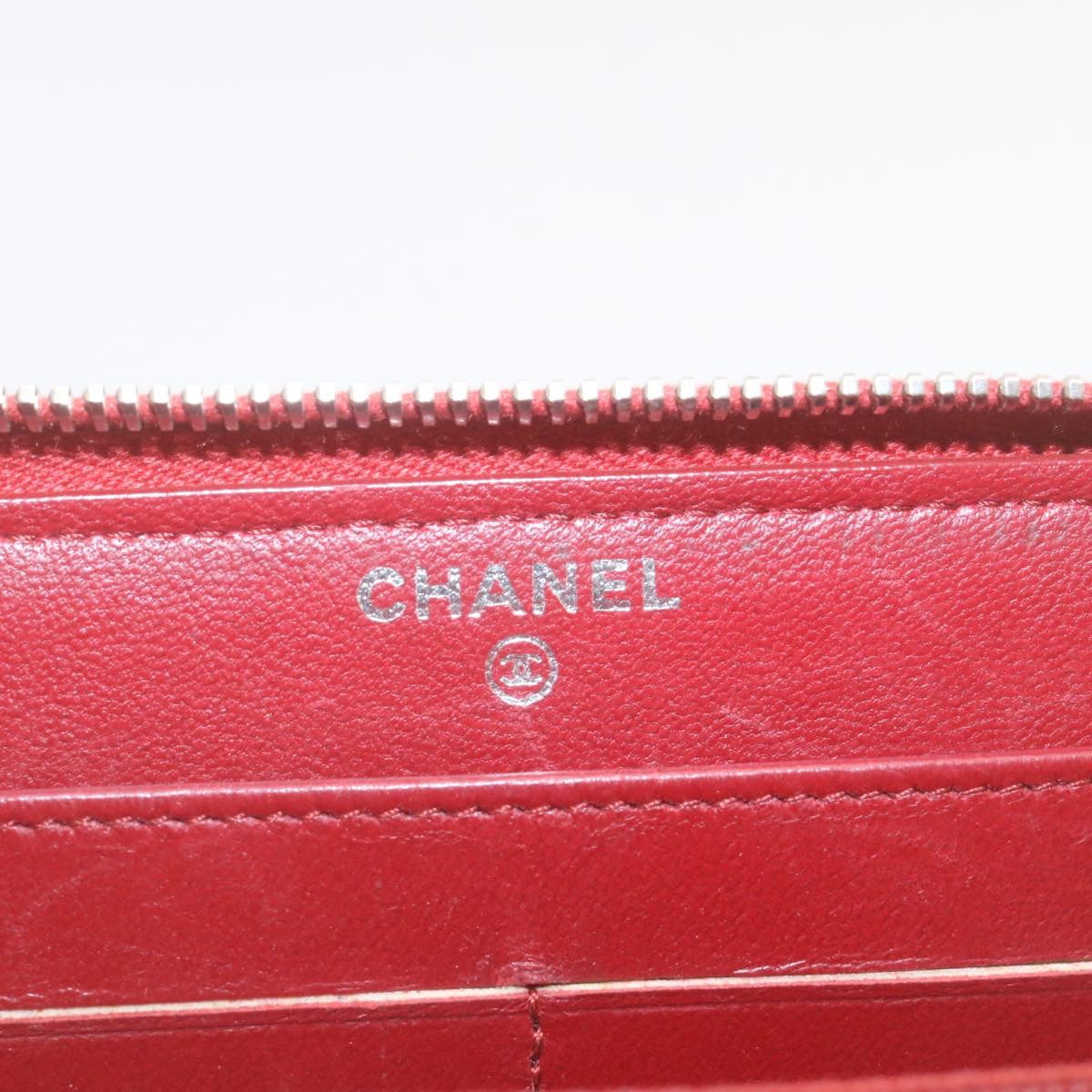 CHANEL Matelasse Wallet Lamb Skin Red CC am2154gA