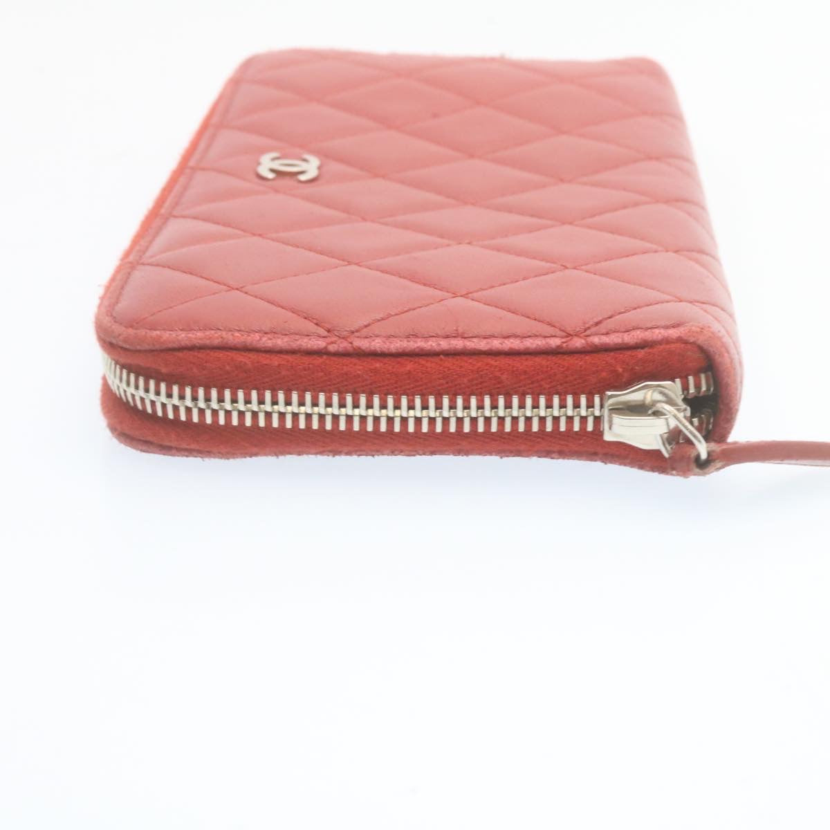 CHANEL Matelasse Wallet Lamb Skin Red CC am2154gA