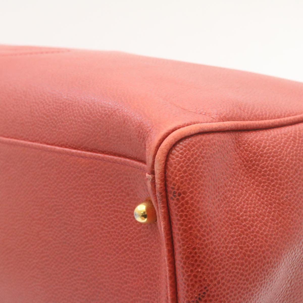 CHANEL COCO Mark Super model Chain Shoulder Bag Caviar Skin Red am2162gA